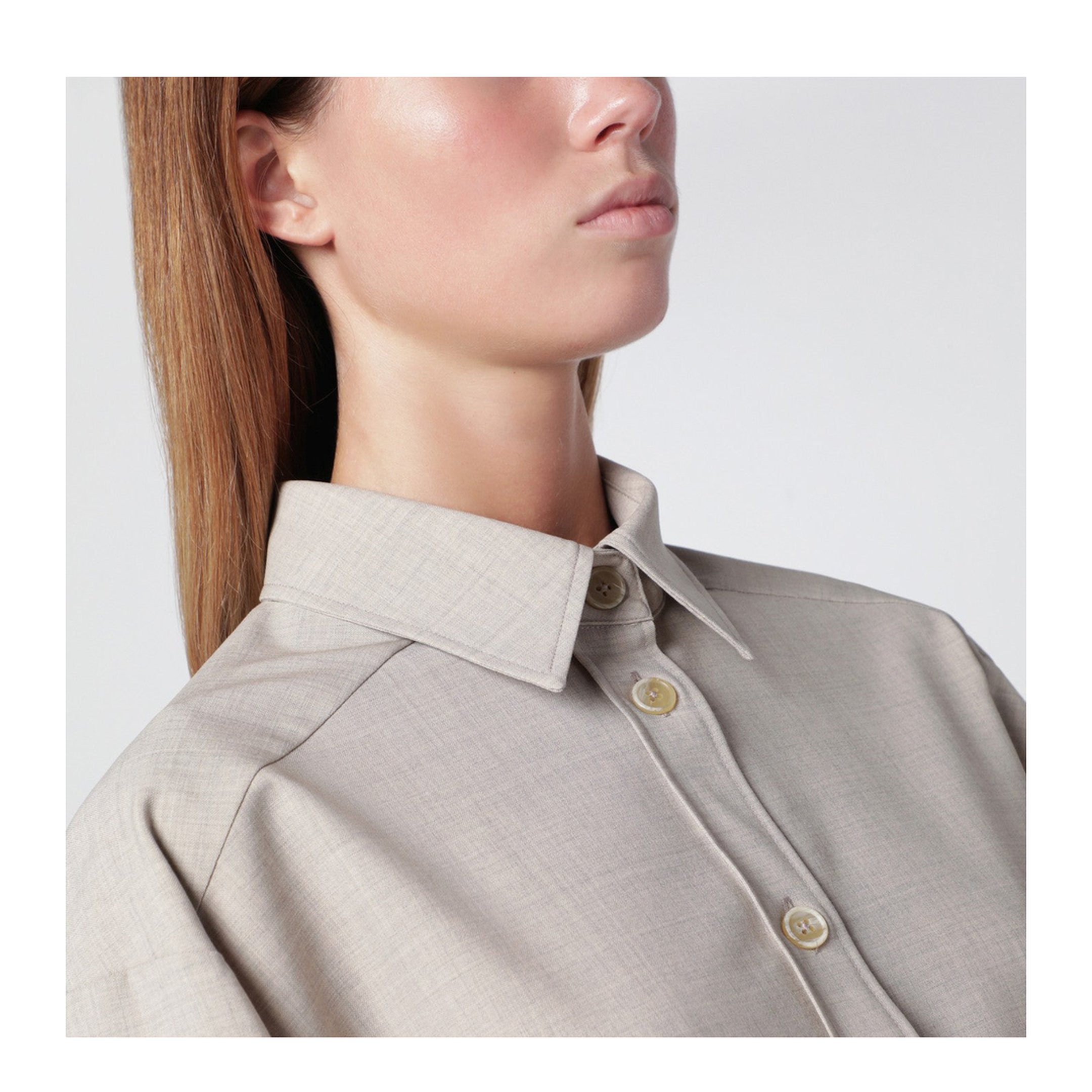 MAYFEYR - Parosh - Stucco Coloured Wool Shirt - D381248WO038