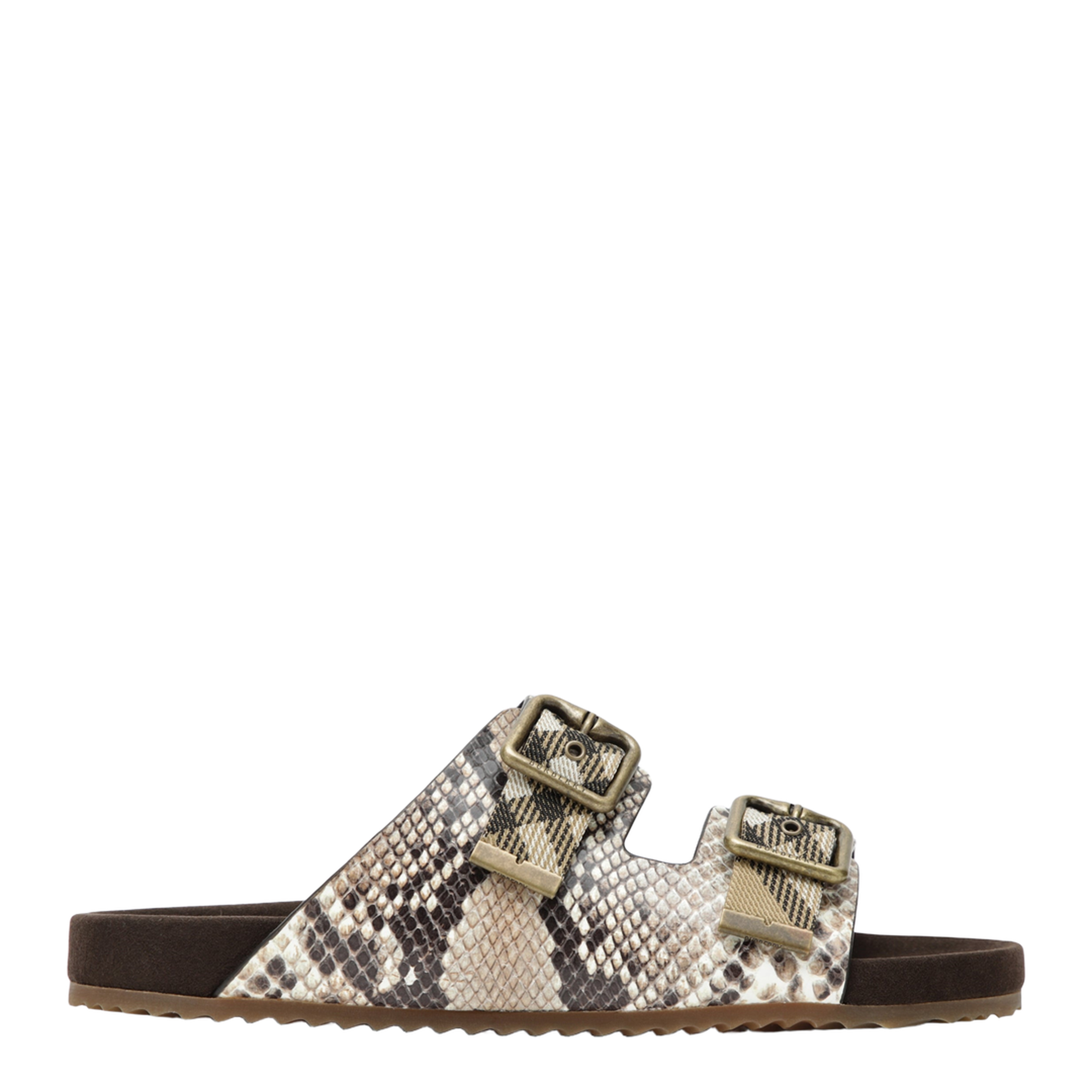Urchin Sandals in Leather with Python Print