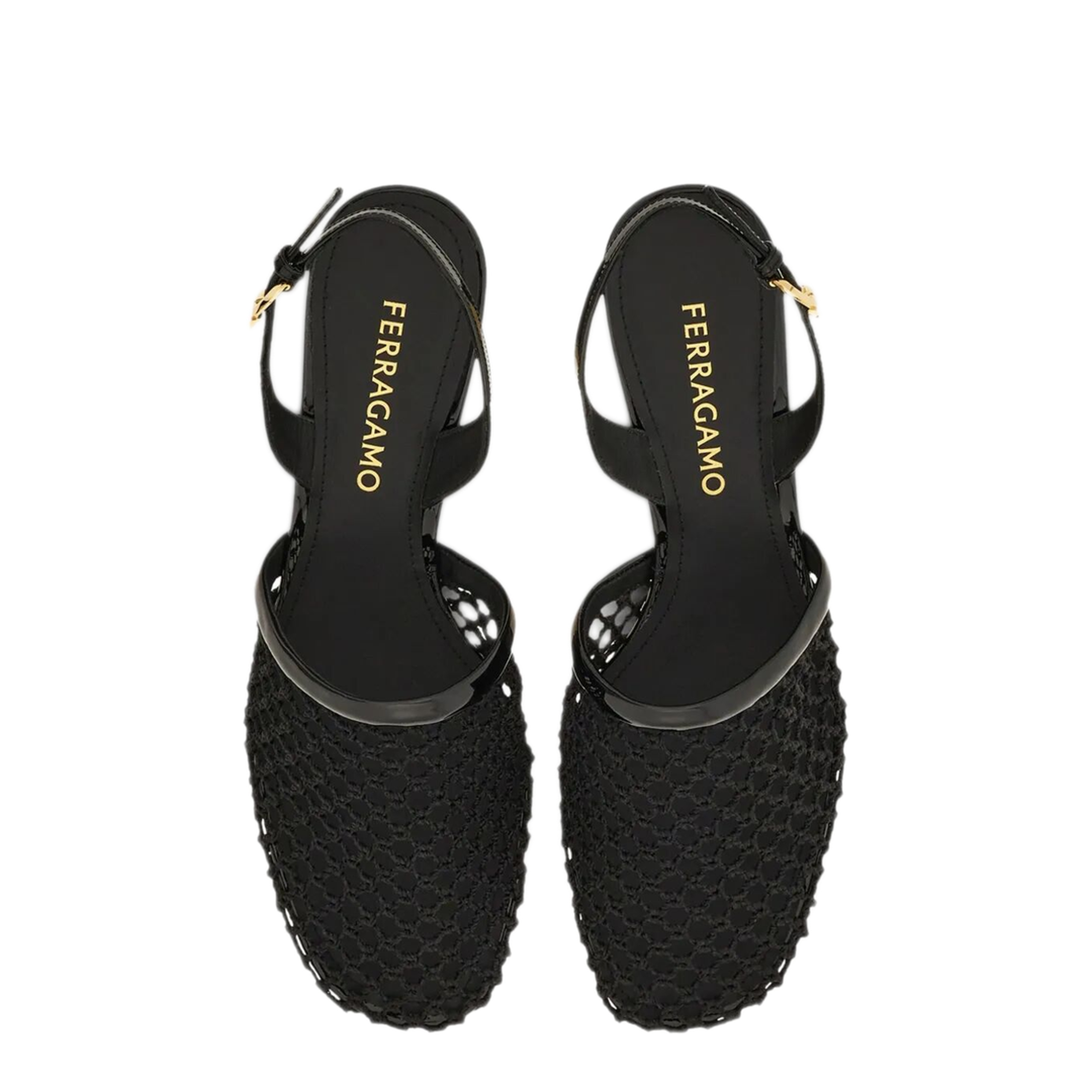 MAYFEYR - Ferragamo - Kay 40 Mesh And Leather Slingback - 01J6720781163NERO