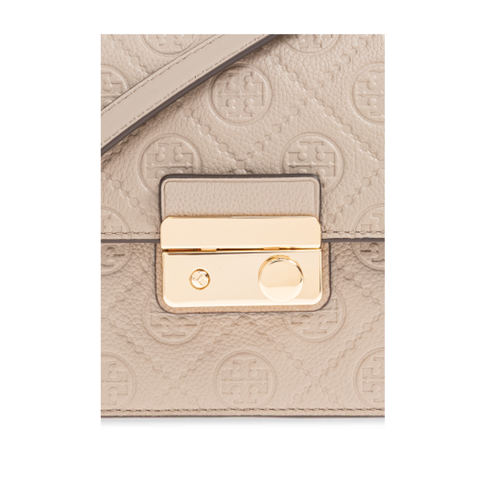 T Monogram Pebbled Shoulder Bag