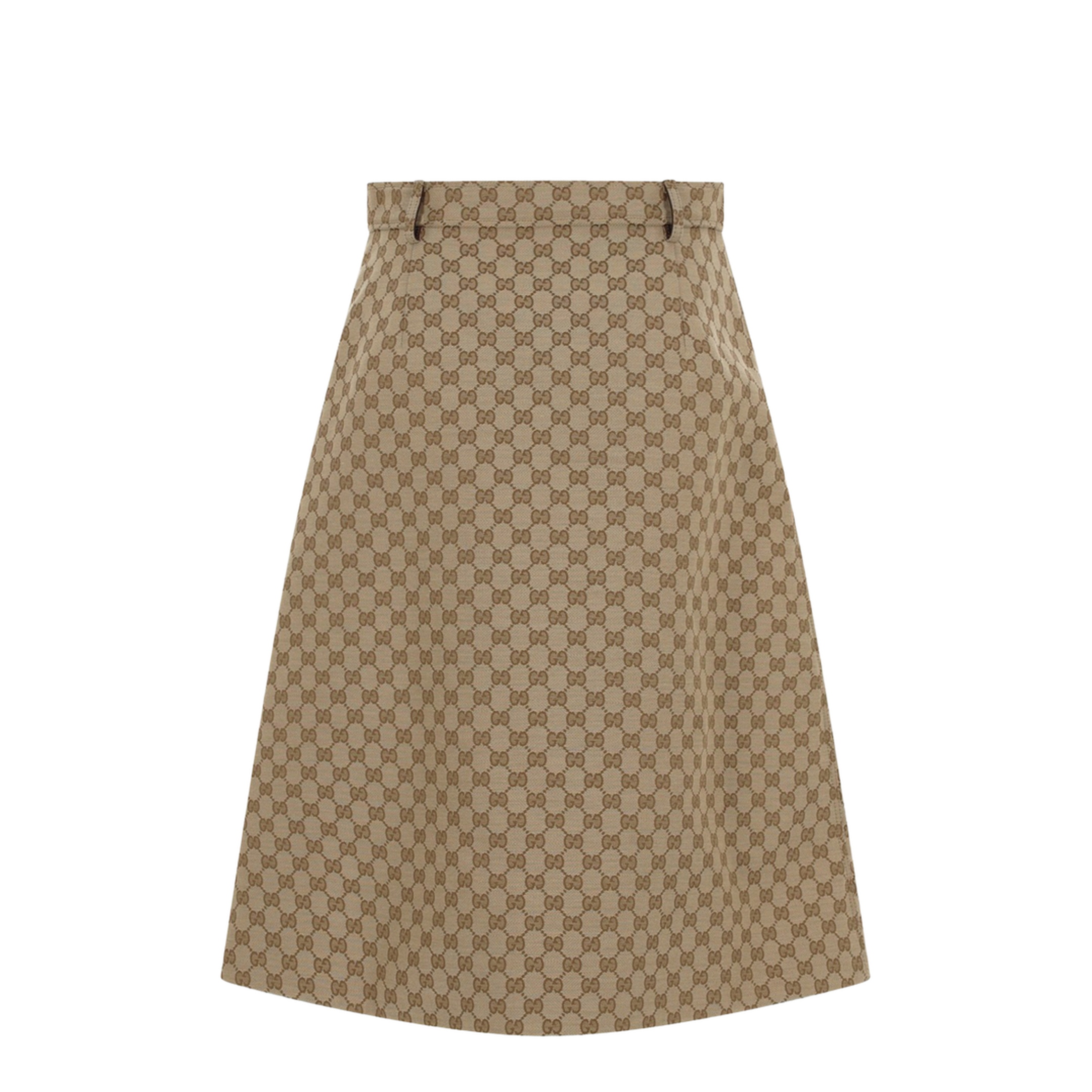 Cotton Canvas Fabric Skirt in Sand