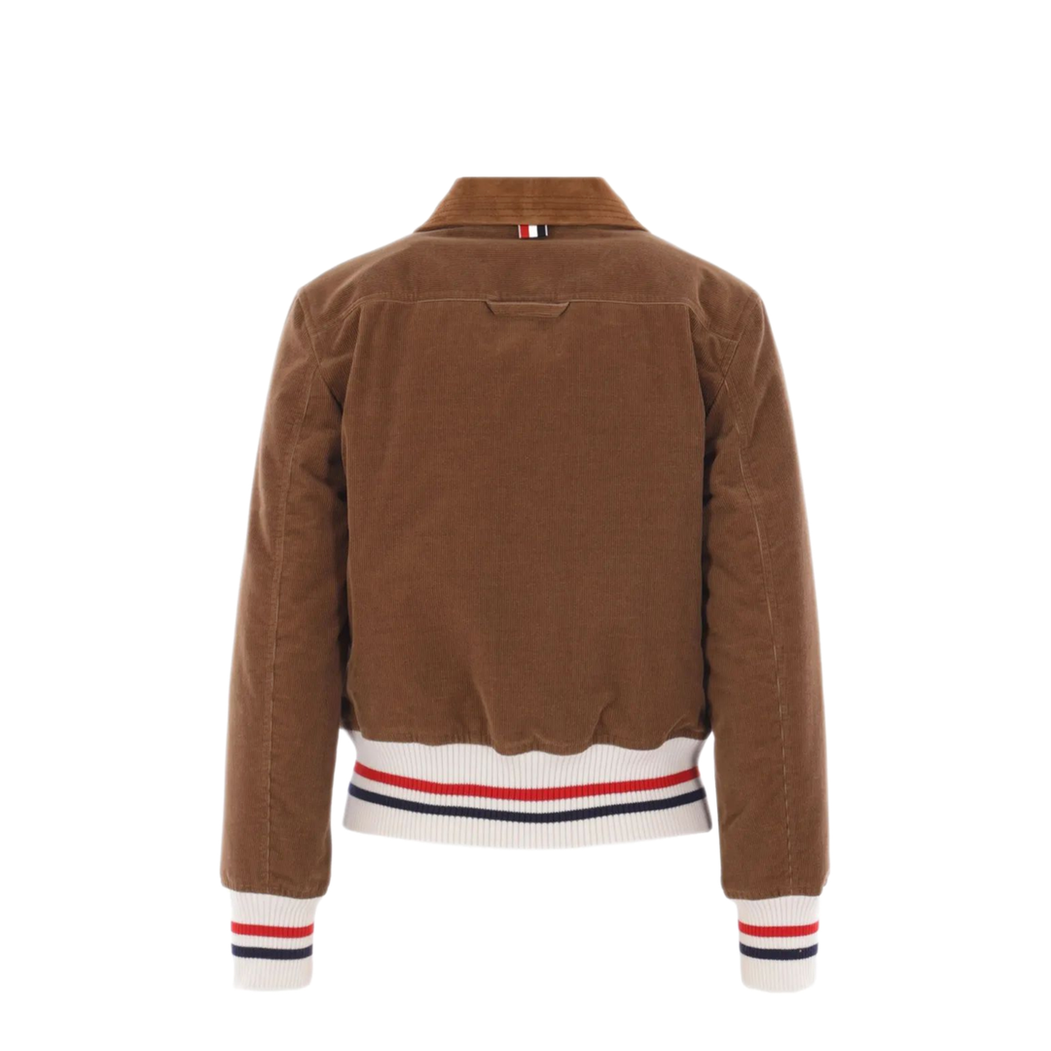 MAYFEYR - Thom Browne - Down Filled Cropped Flight Jacket In Narrow Wale Corduroy - FBD068XF0957210