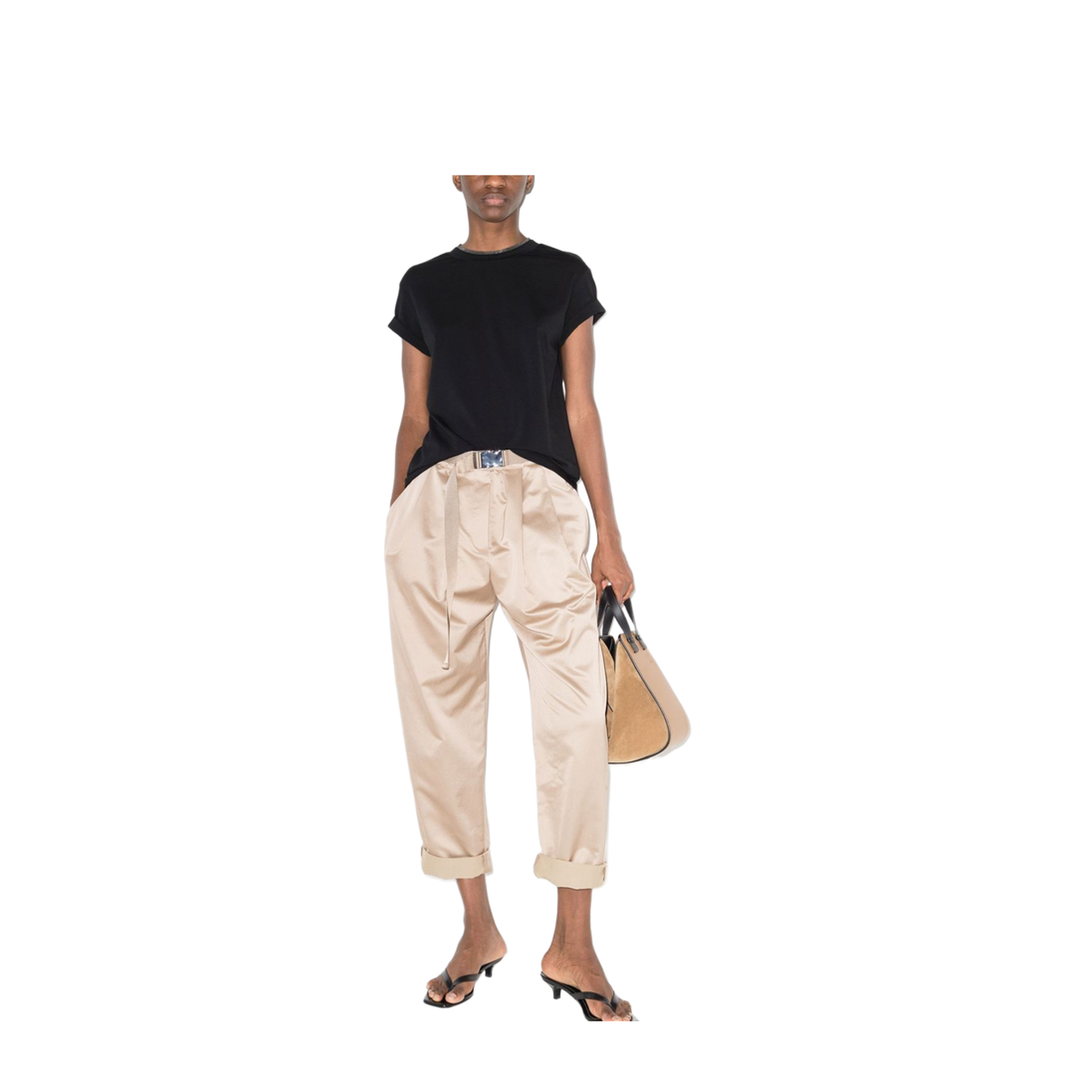 Monili-Detailed Cotton T-Shirt