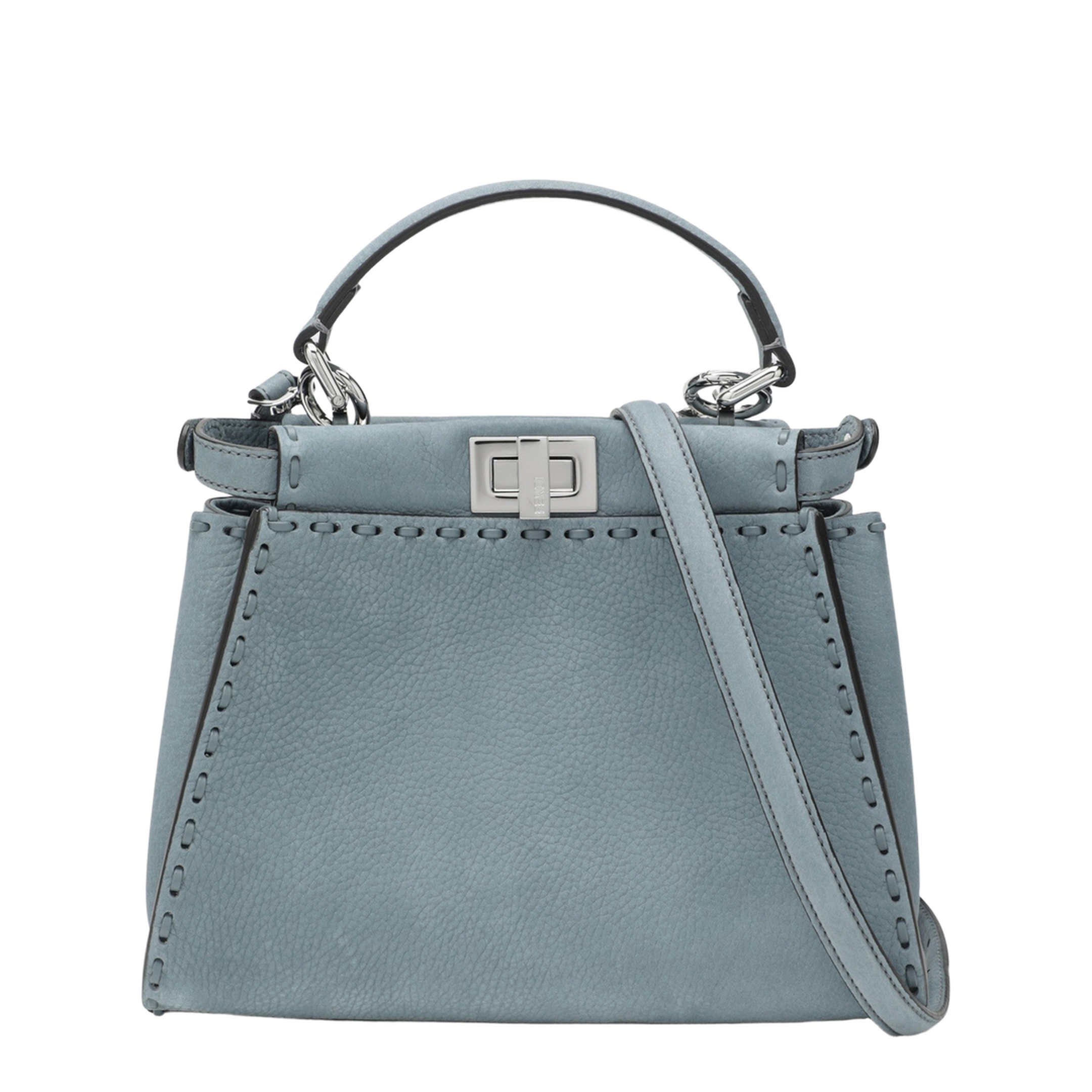 Peekaboo Mini Cuoio Romano Leather Light Blue