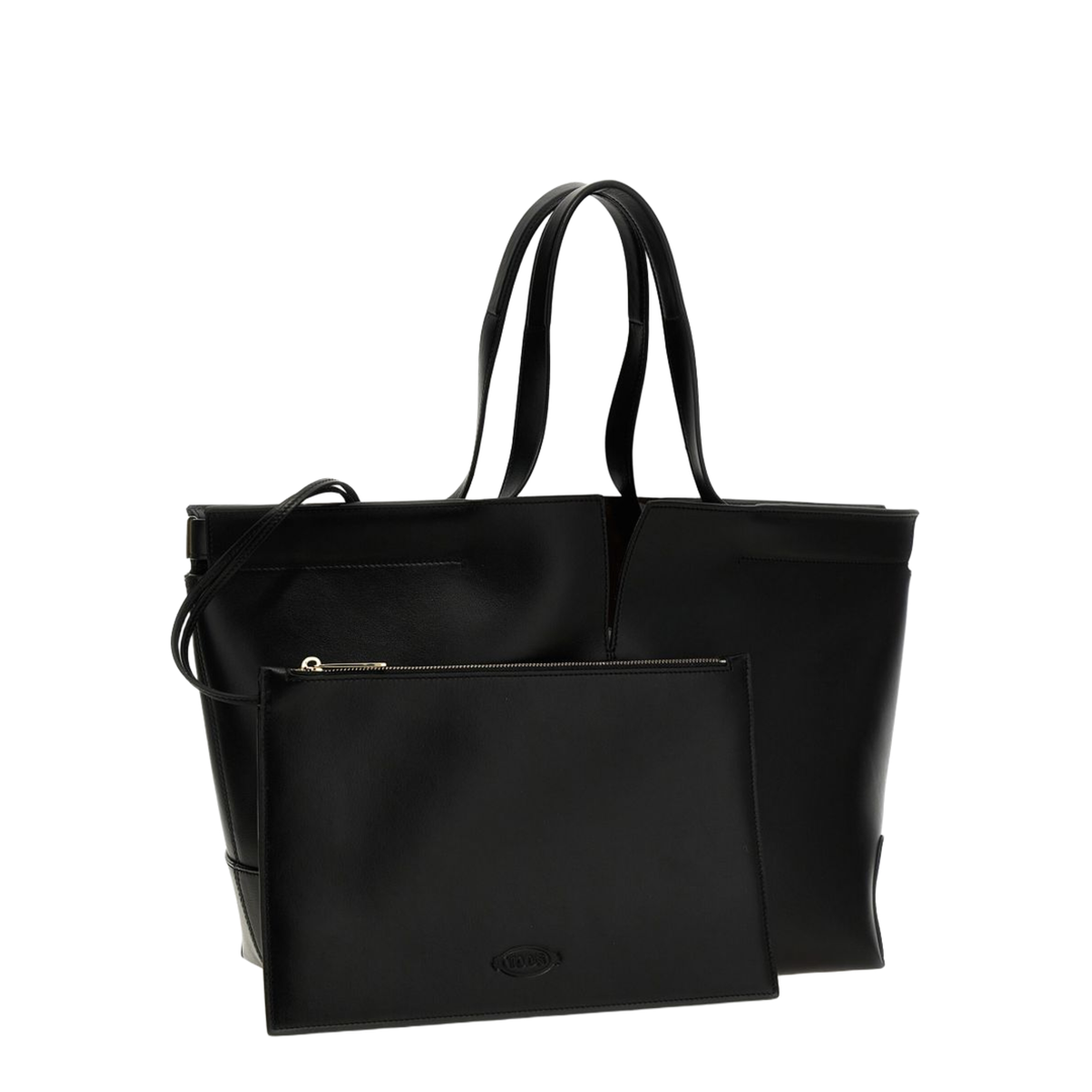 Di Bag Folio Medium-Small Leather Tote Bag - Black