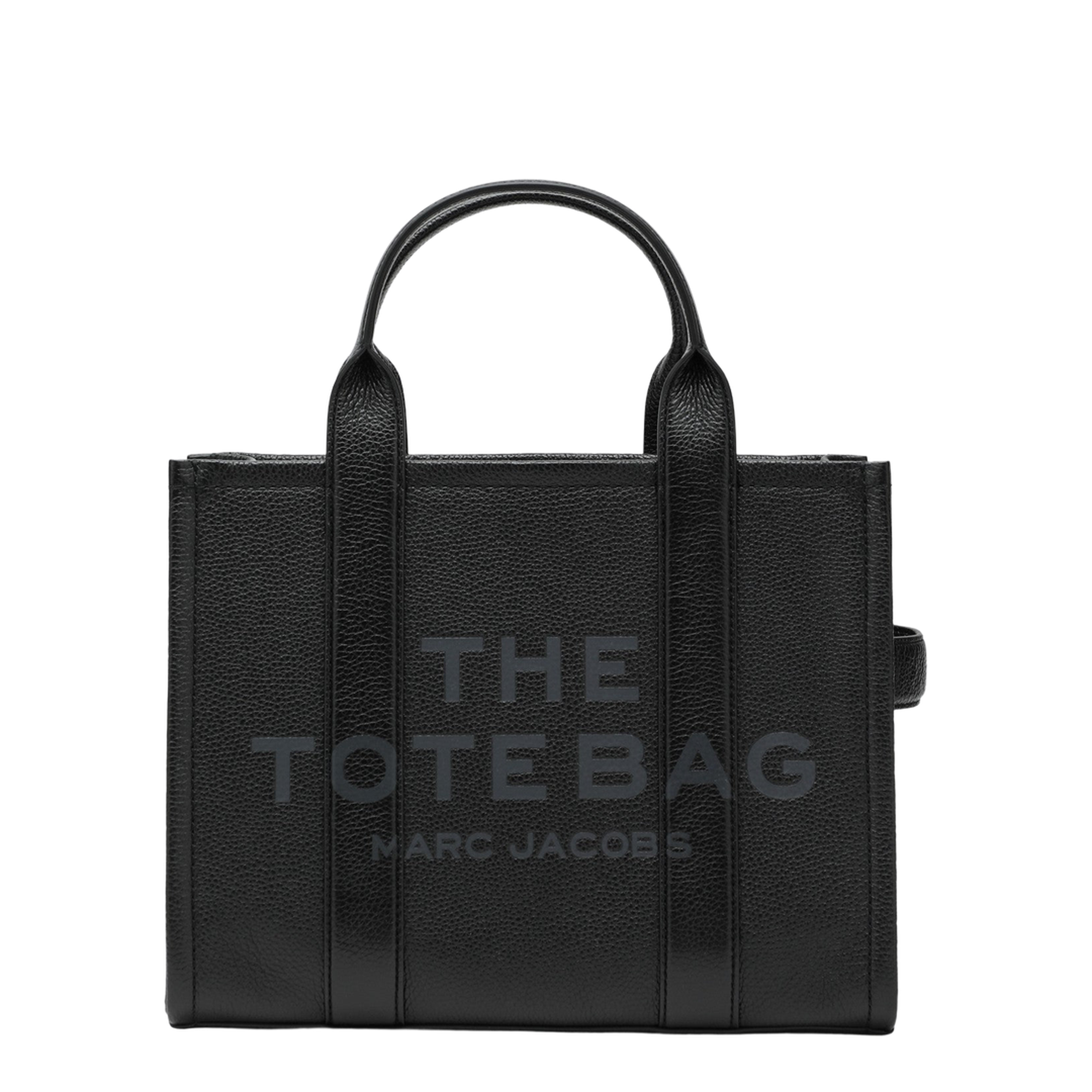 Black Leather Medium Tote Bag