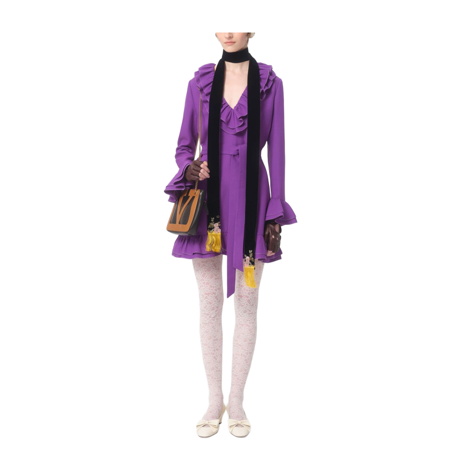Ruffled Amaranth Purple Dress