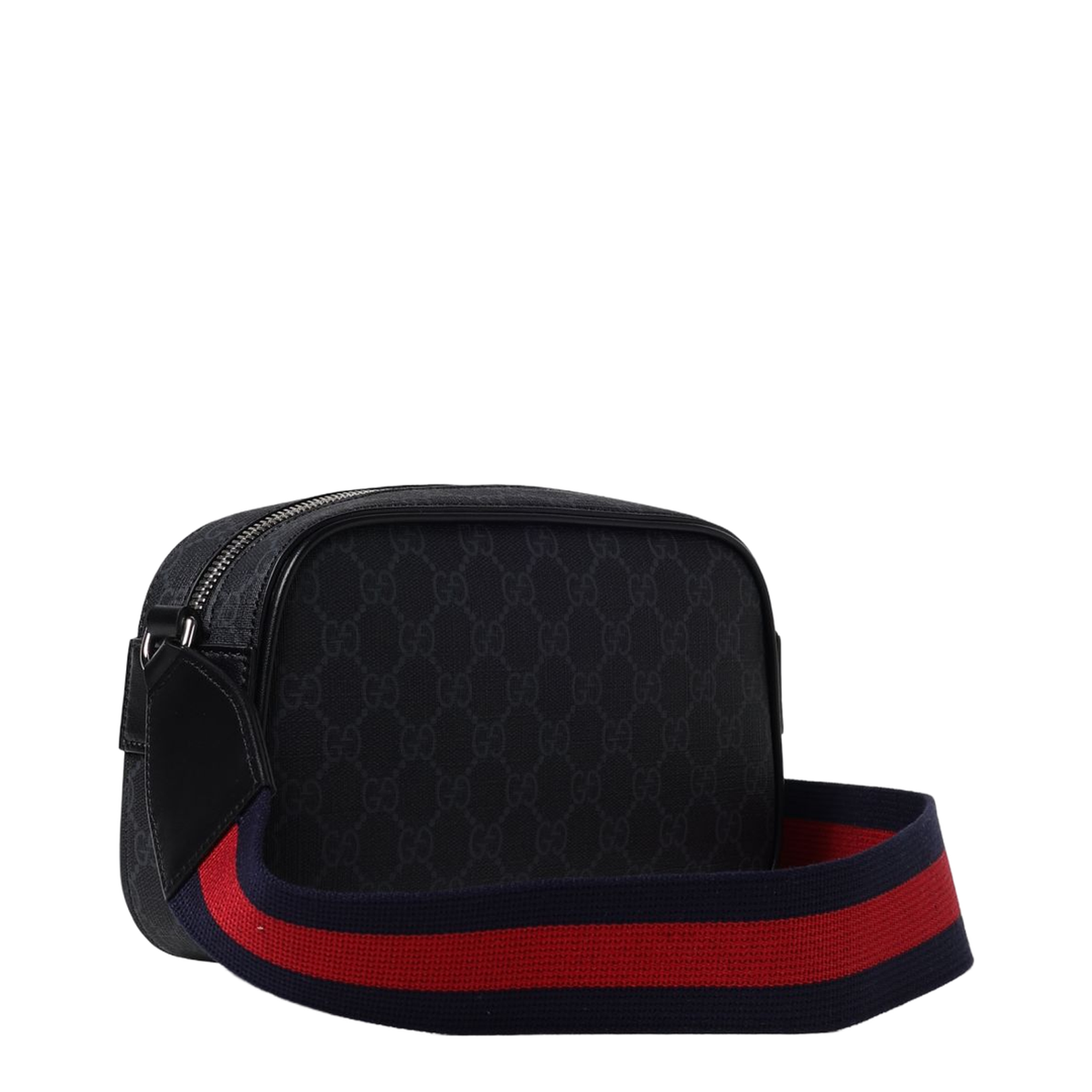 GG Emblem Small Nylon Crossbody Bag - Black