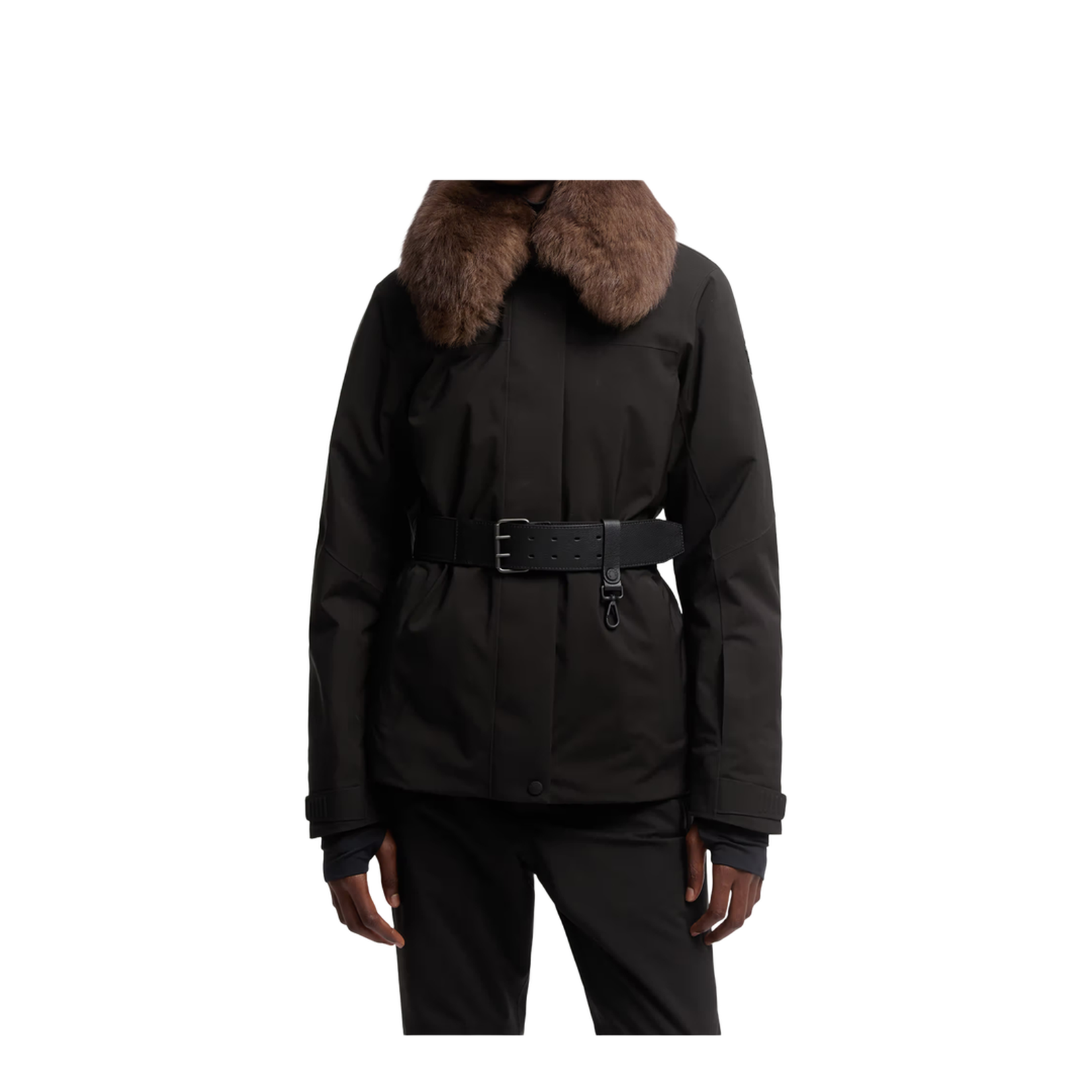 Black Vizelles Shearling-Trimmed Ski Jacket