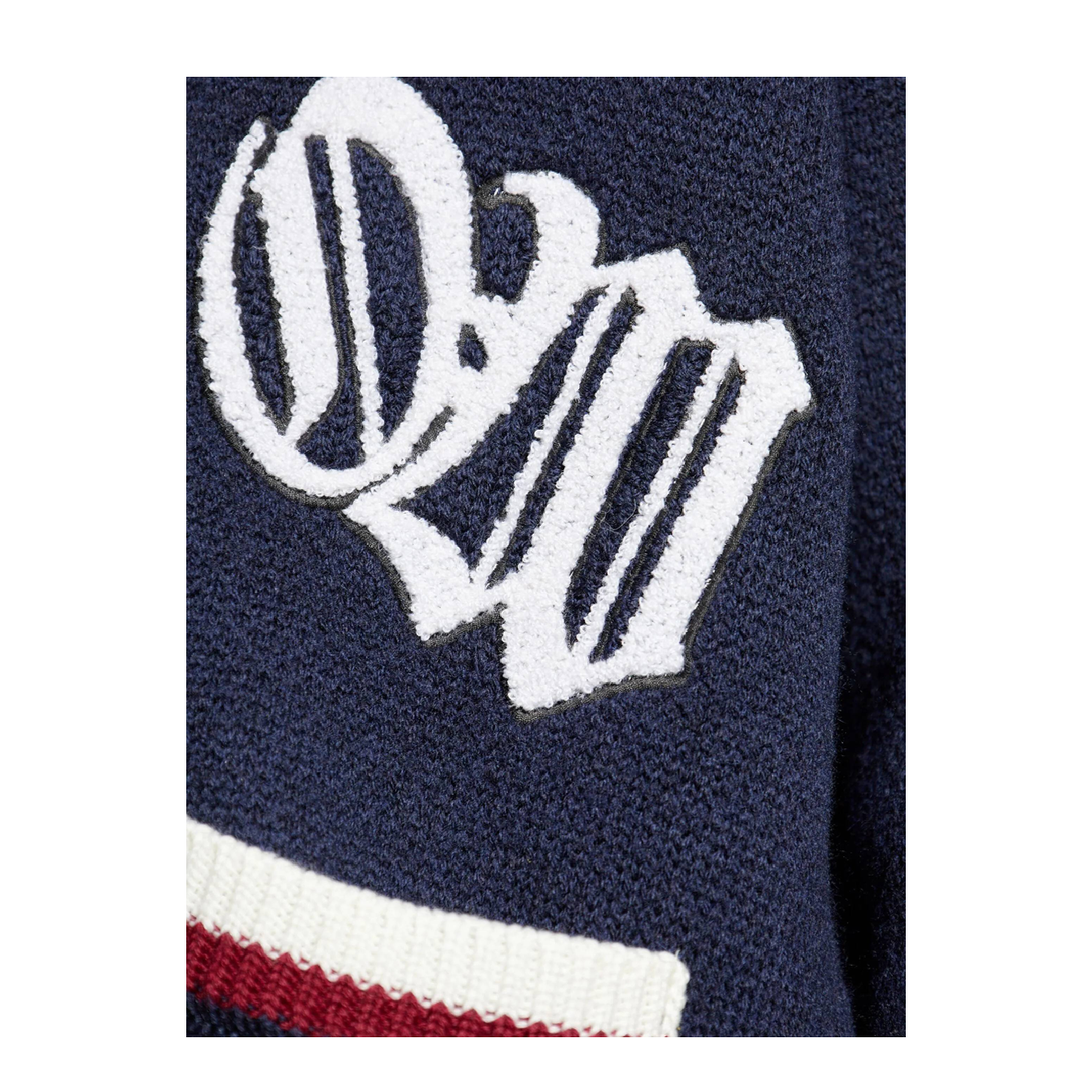 Jacquard Knit Varsity Cardigan