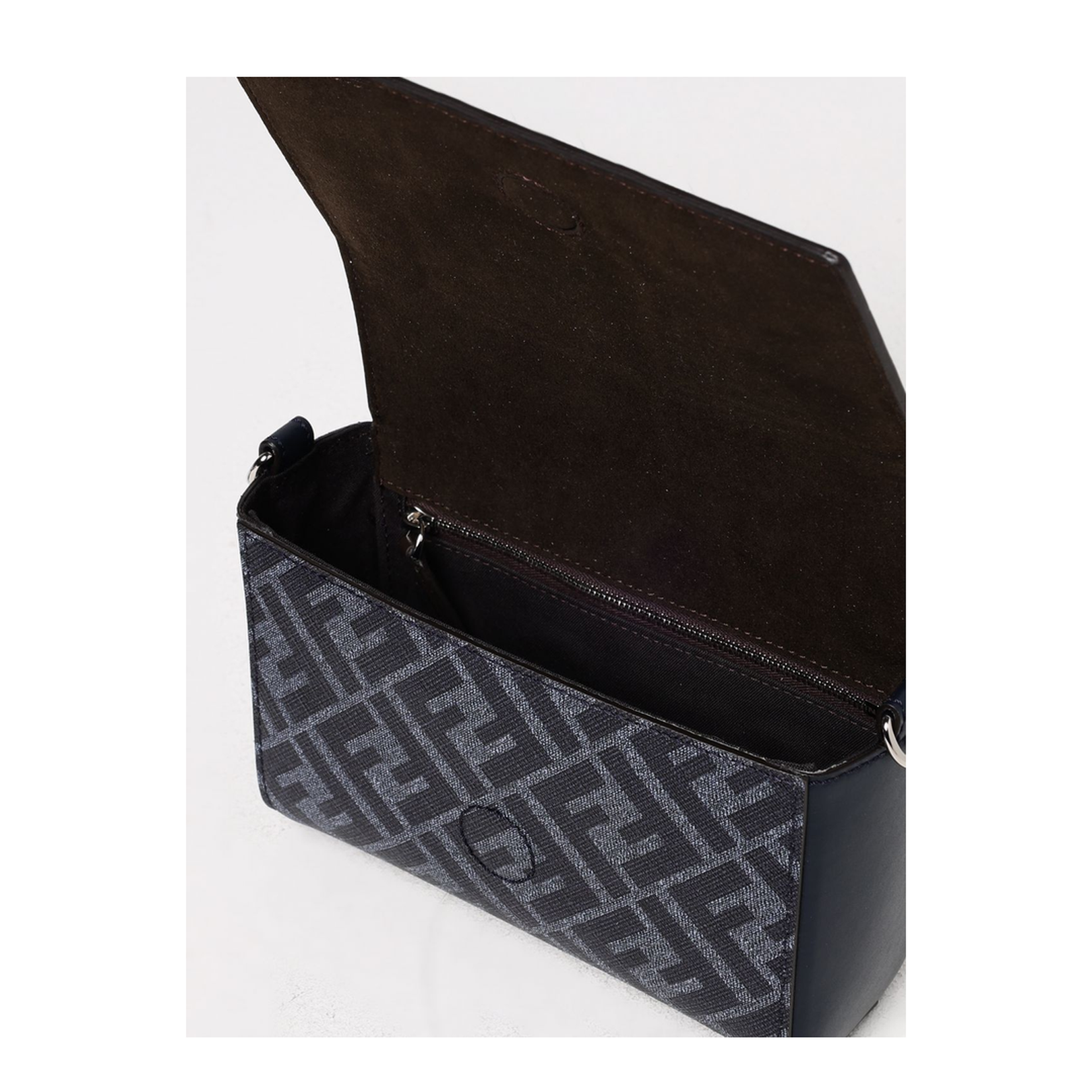 FF Leather Crossbody Bags - Navy Blue
