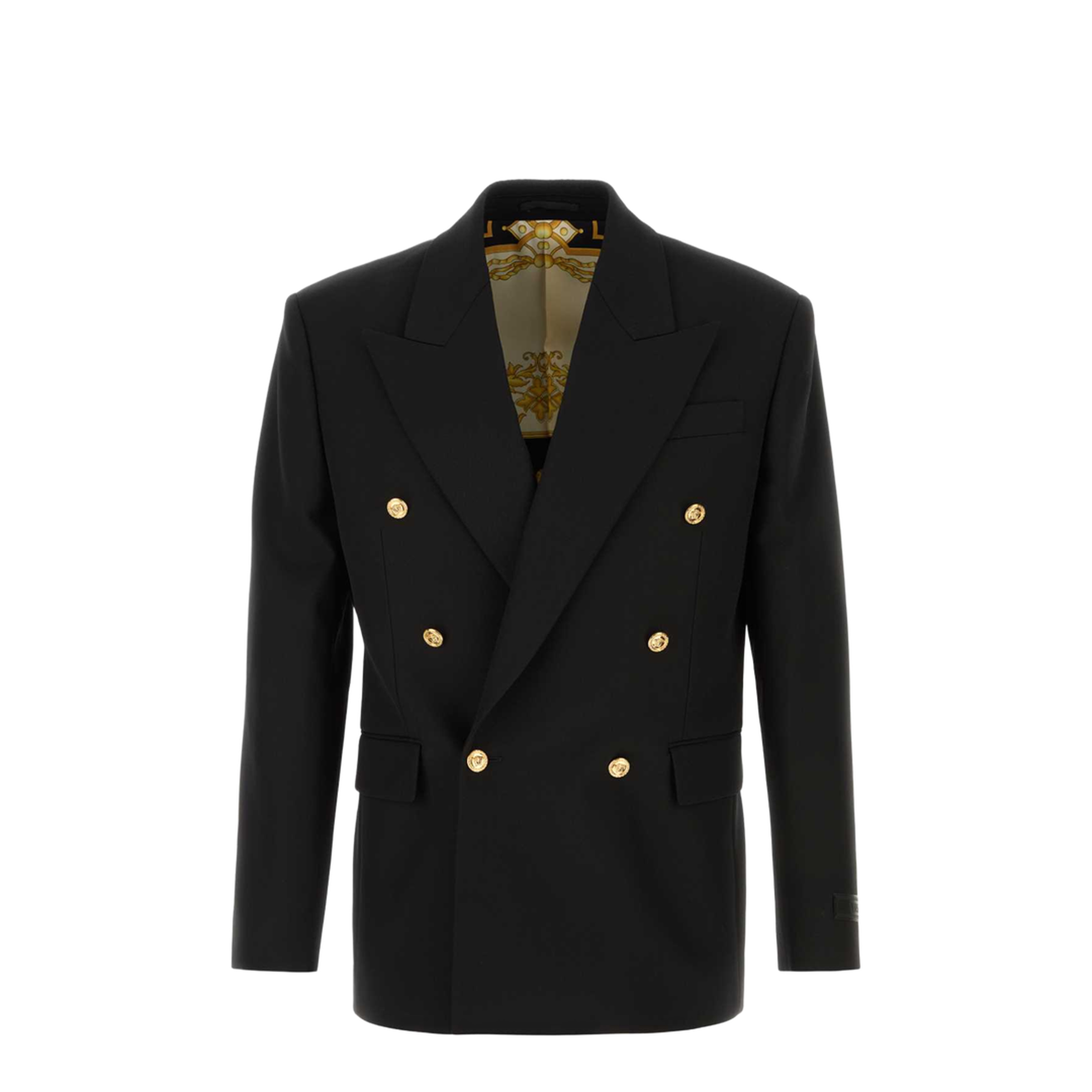 Double-Breasted Button Jacket Black