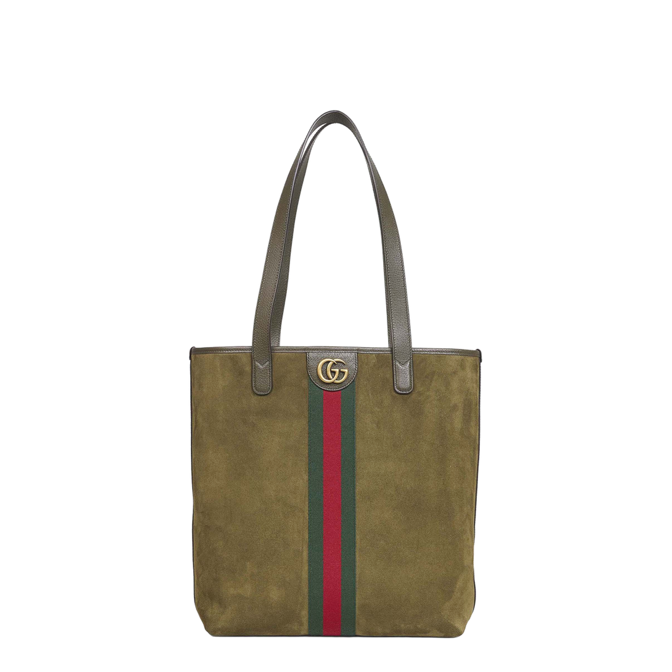 Ophidia Medium Suede Tote Bag - Dark Green