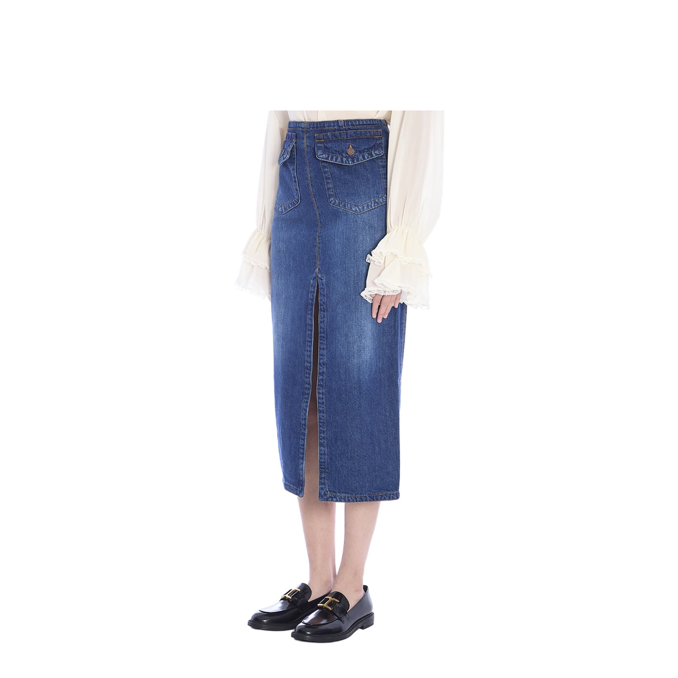 Denim Midi Skirt