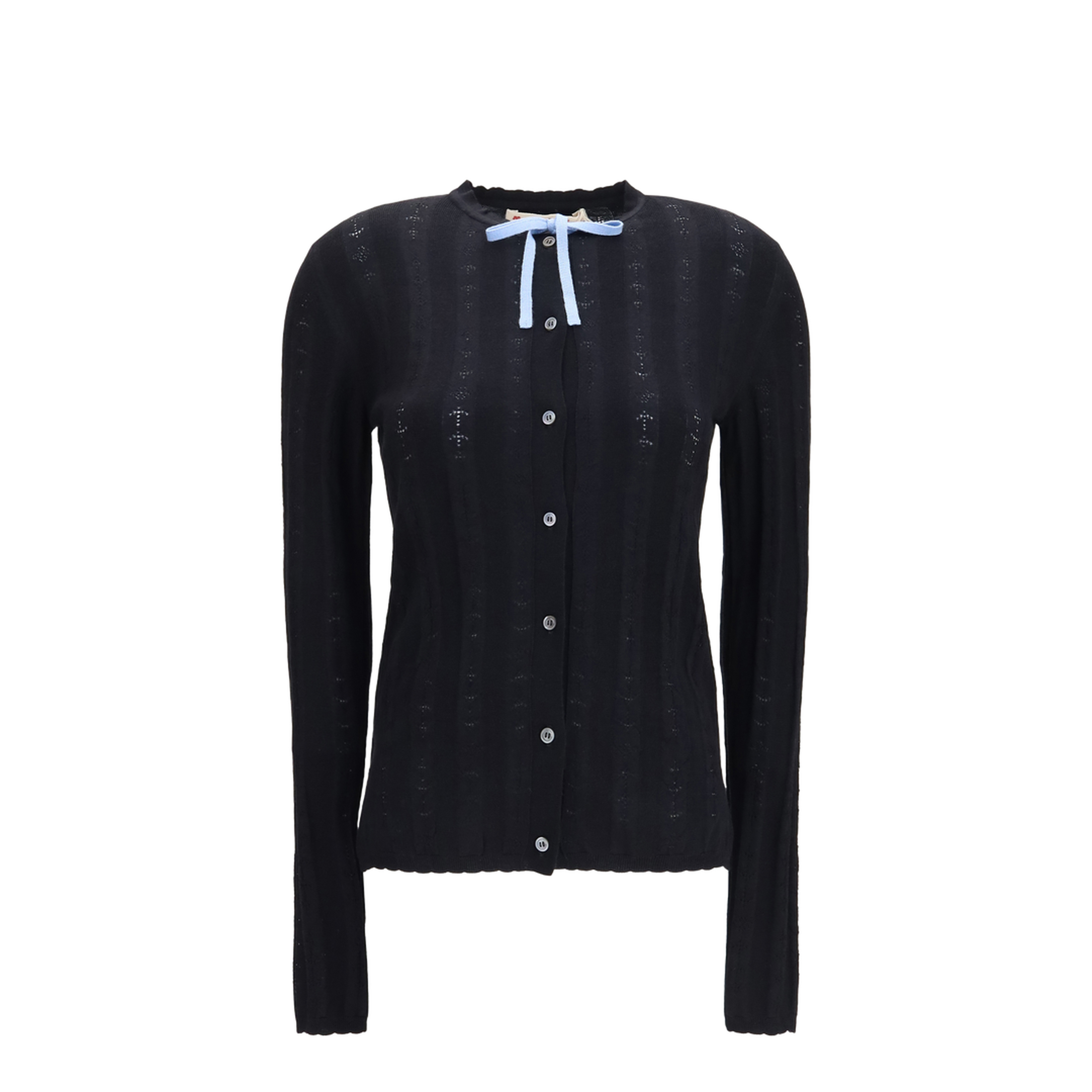 MAYFEYR - Marni - Wool And Silk Cardigan With Bow - CDMD0454Q0UFZ634