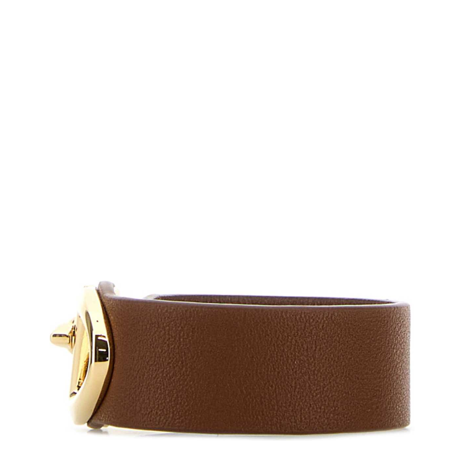 Brown Leather VLogo Bracelet