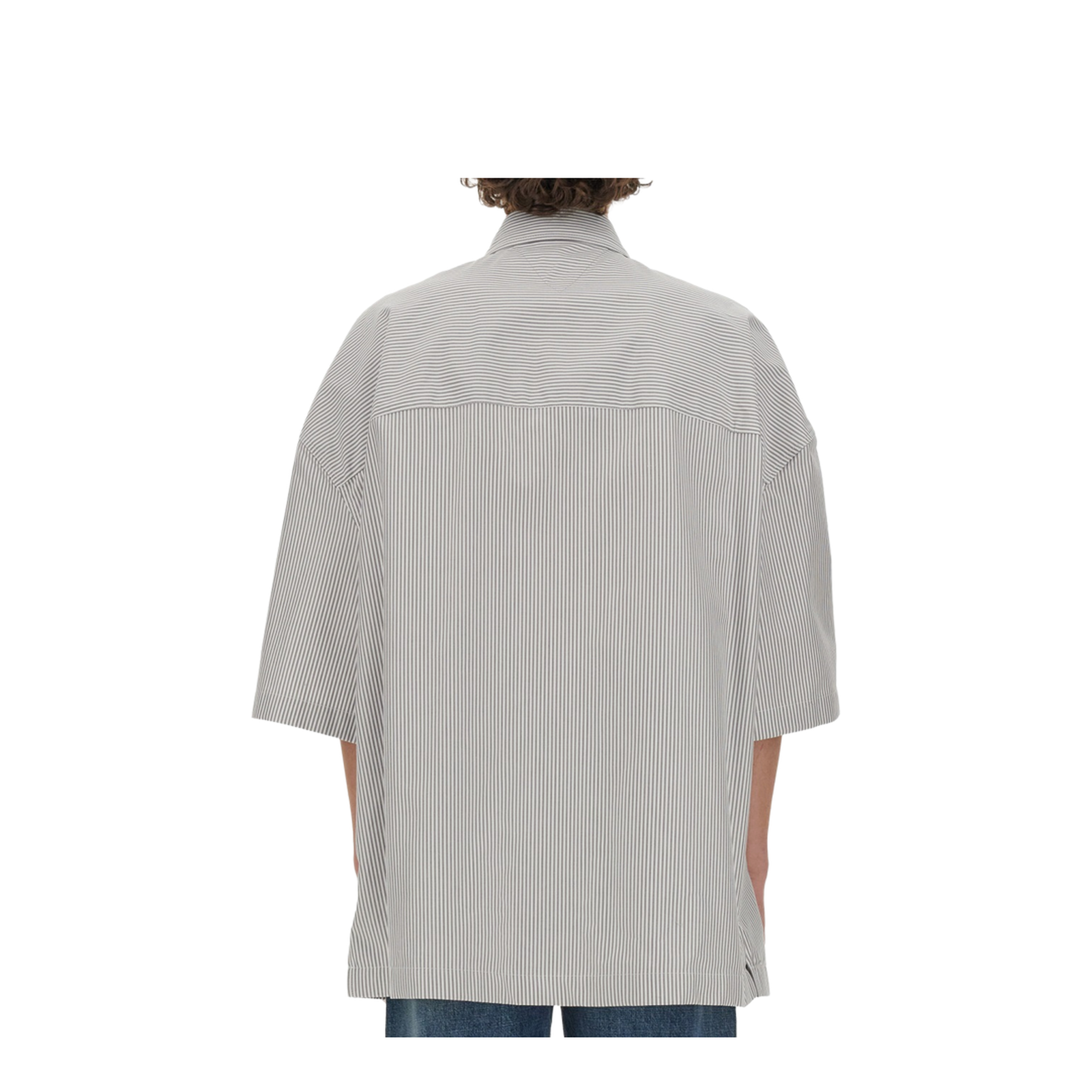 Striped Overshirt with Embroidery