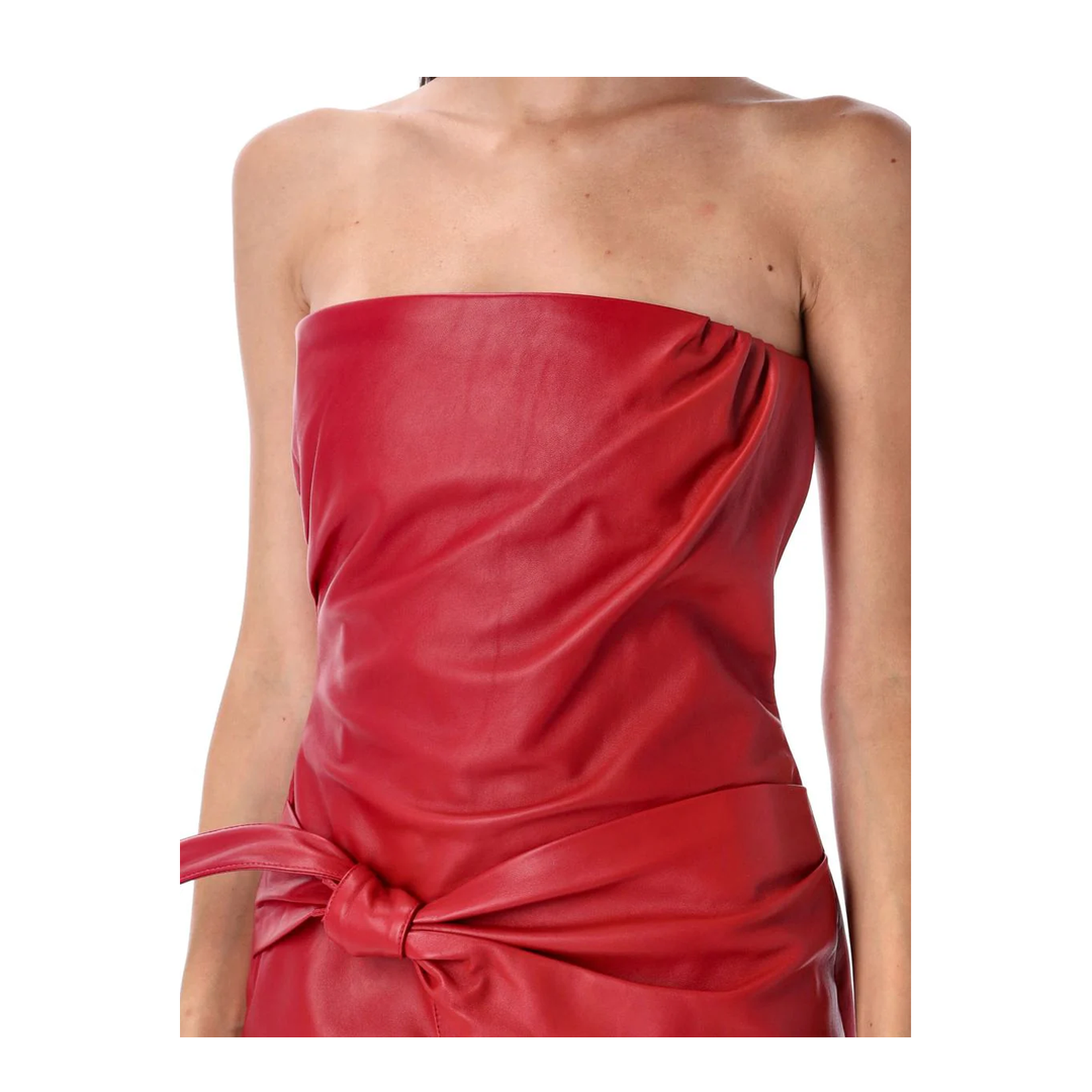 Leather Strapless Mini Dress