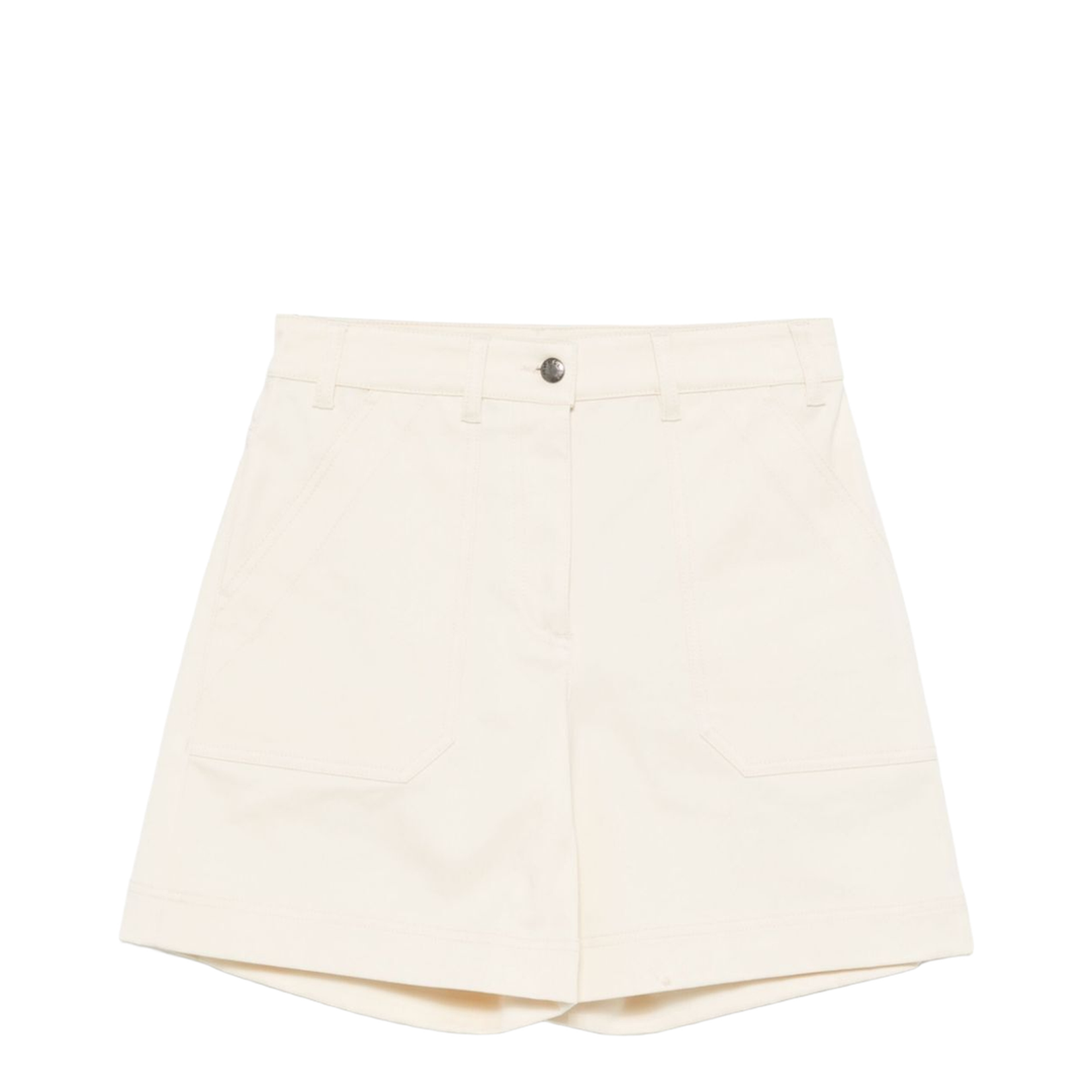 Ivory Stretch Cotton Bermuda Shorts