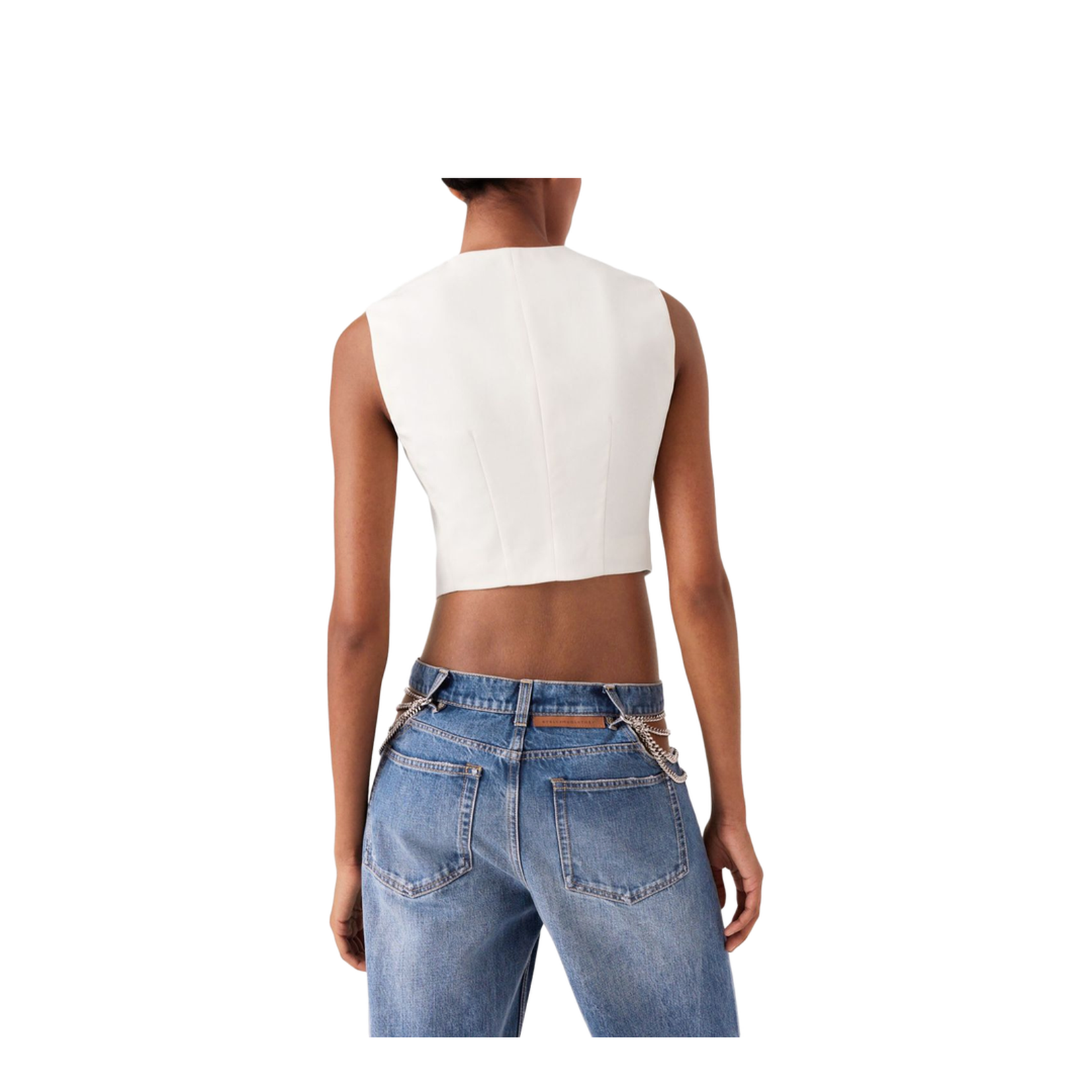 Cropped Tailored Wool Waistcoat
