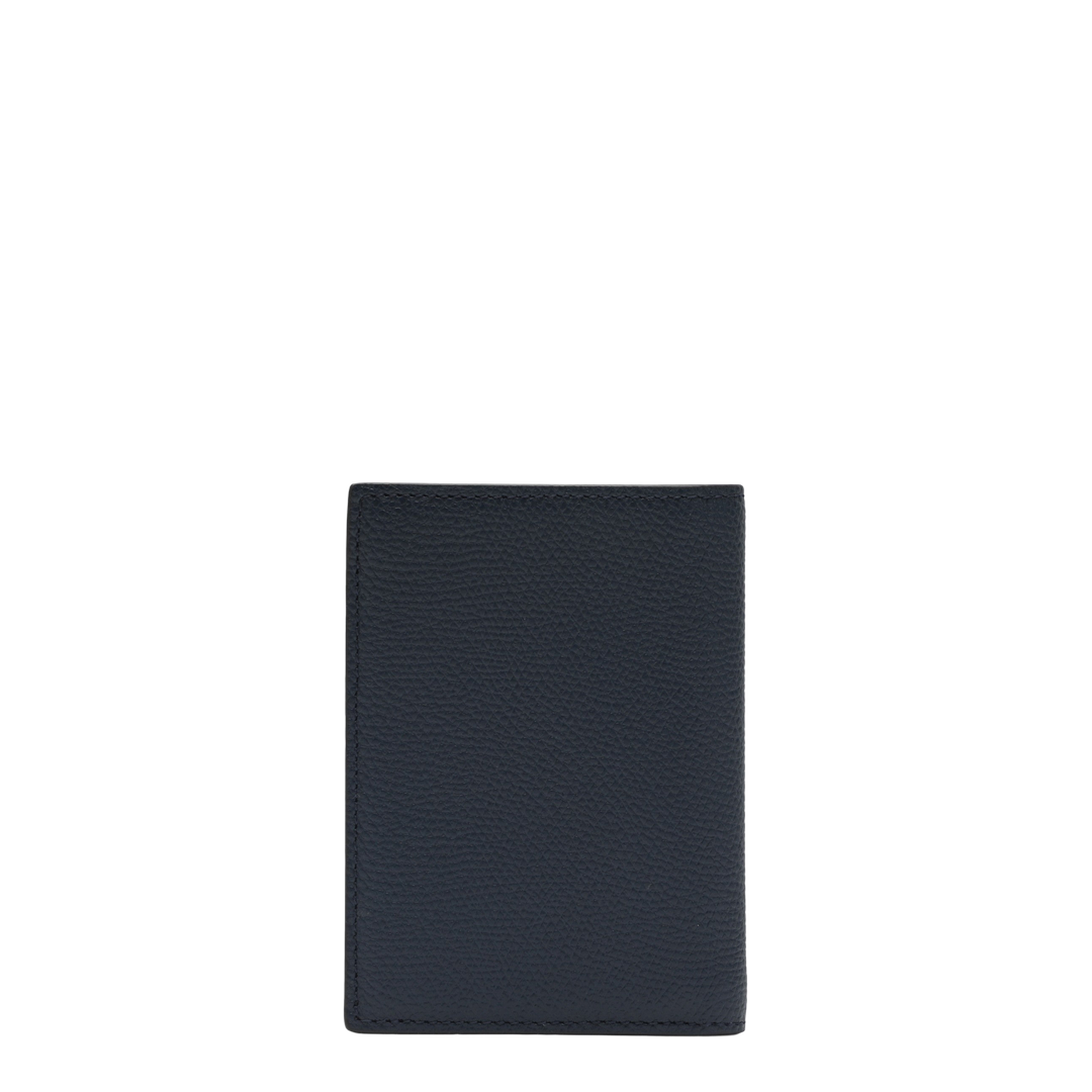 VLogo Signature Cardholder in Grainy Calfskin - Marine