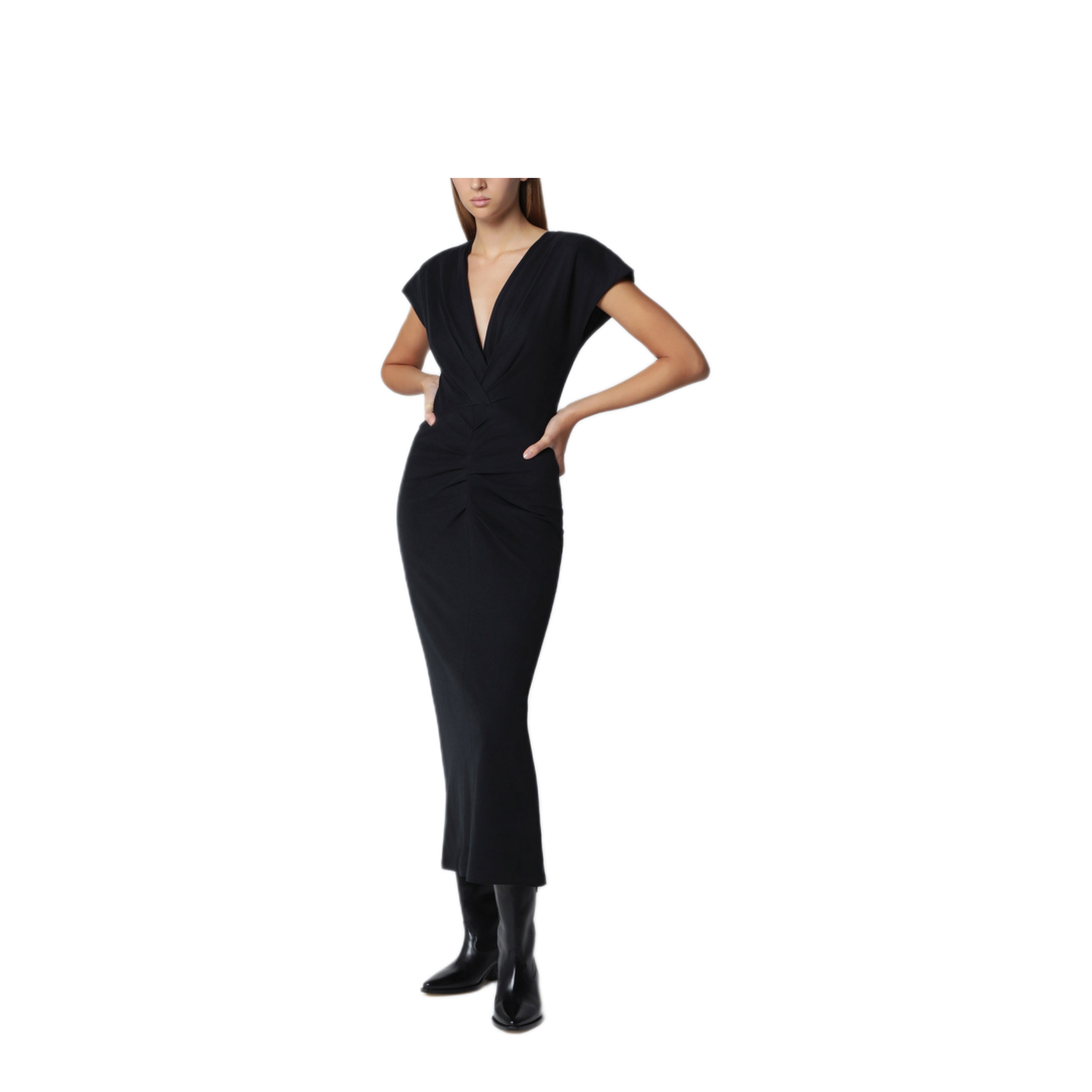 MAYFEYR - Isabel Marant - Nadra Wrap Dress In Black Jersey - RO1174FBA1N41I01BK