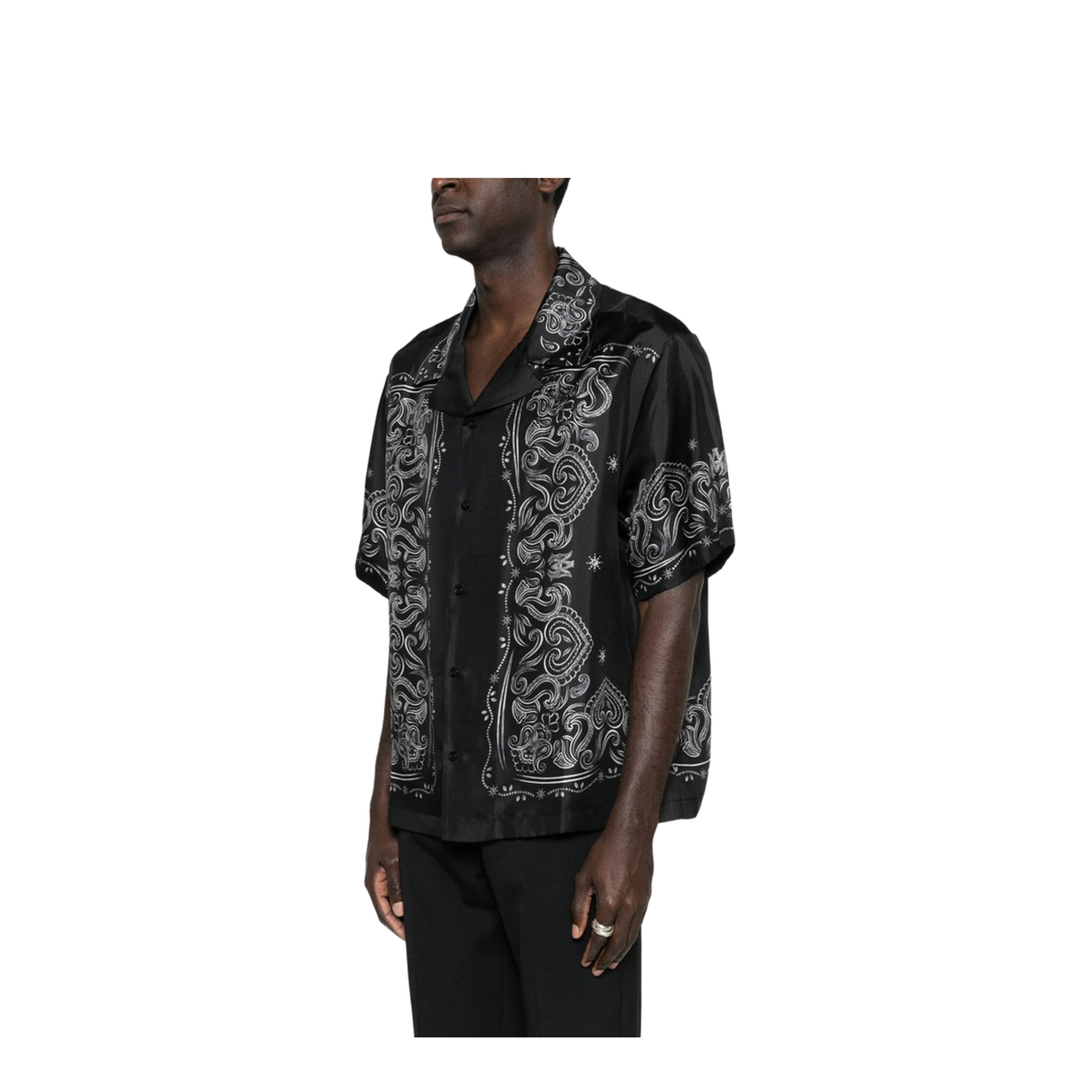 Men's Bandana Print Shirt Black