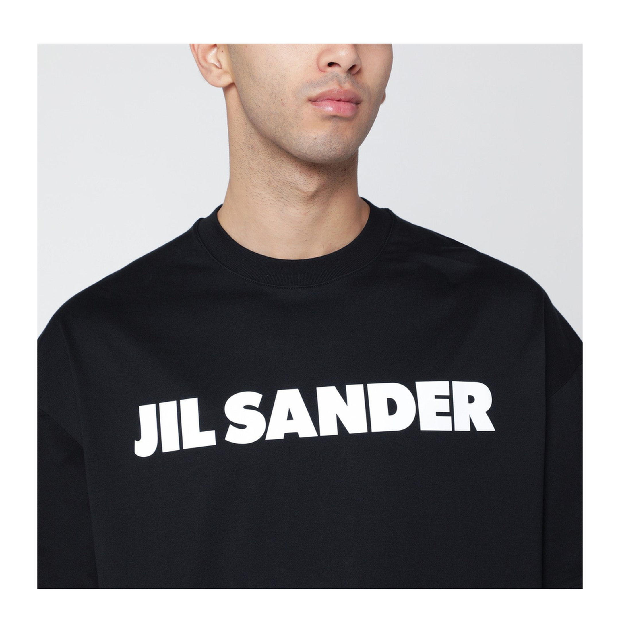 Men's Logo Letter Cotton T-Shirt Black