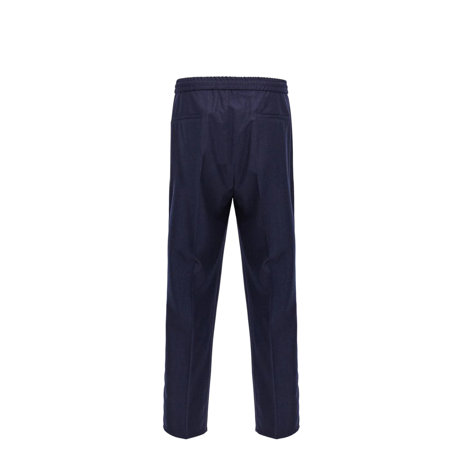 Leisure fit trousers in virgin wool flannel with drawstring and double darts