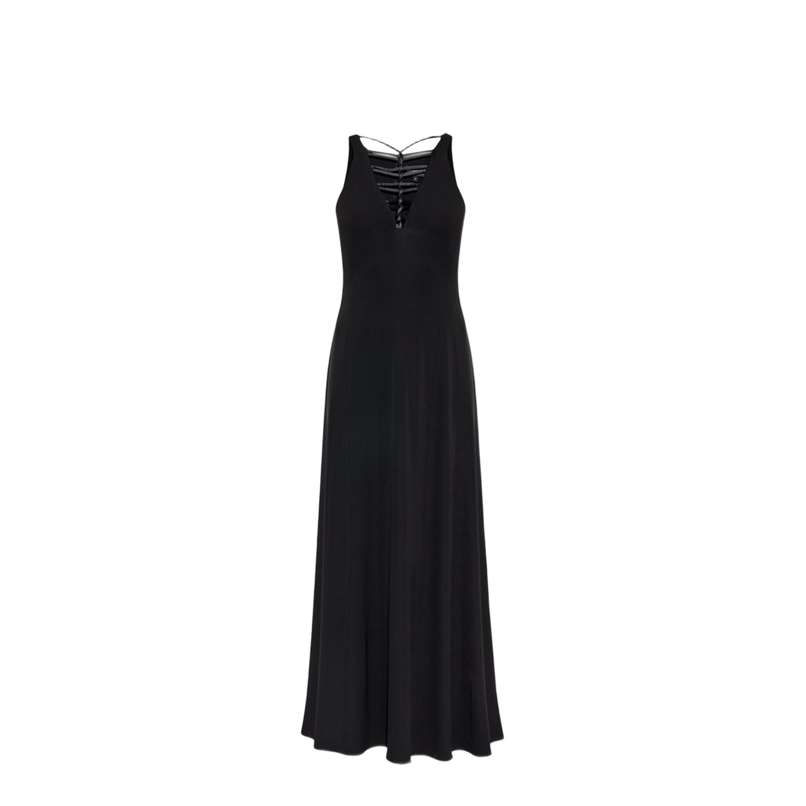 Interlock Jersey Long Dress with Twist Detail