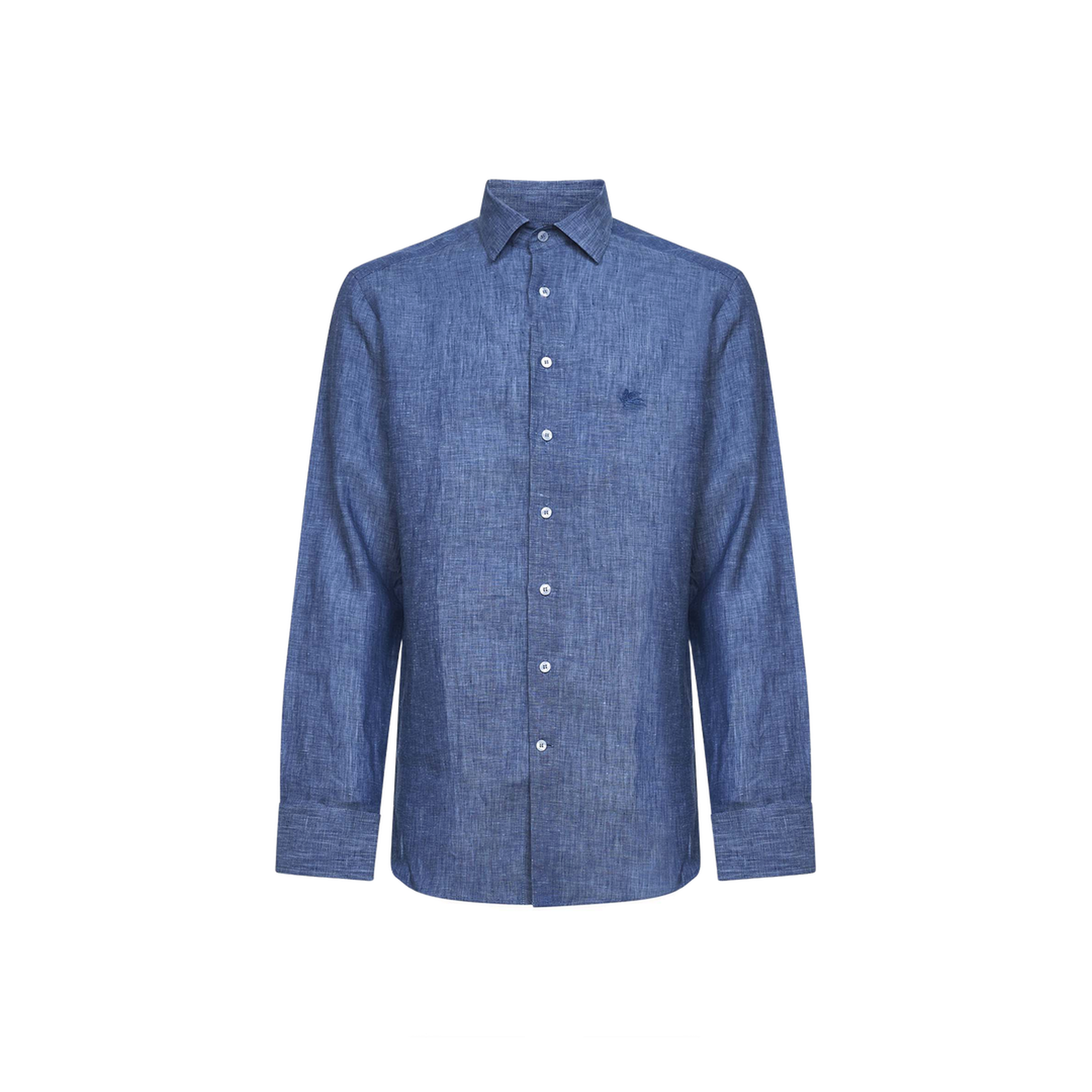 Pegaso Linen Shirt - Light Blue