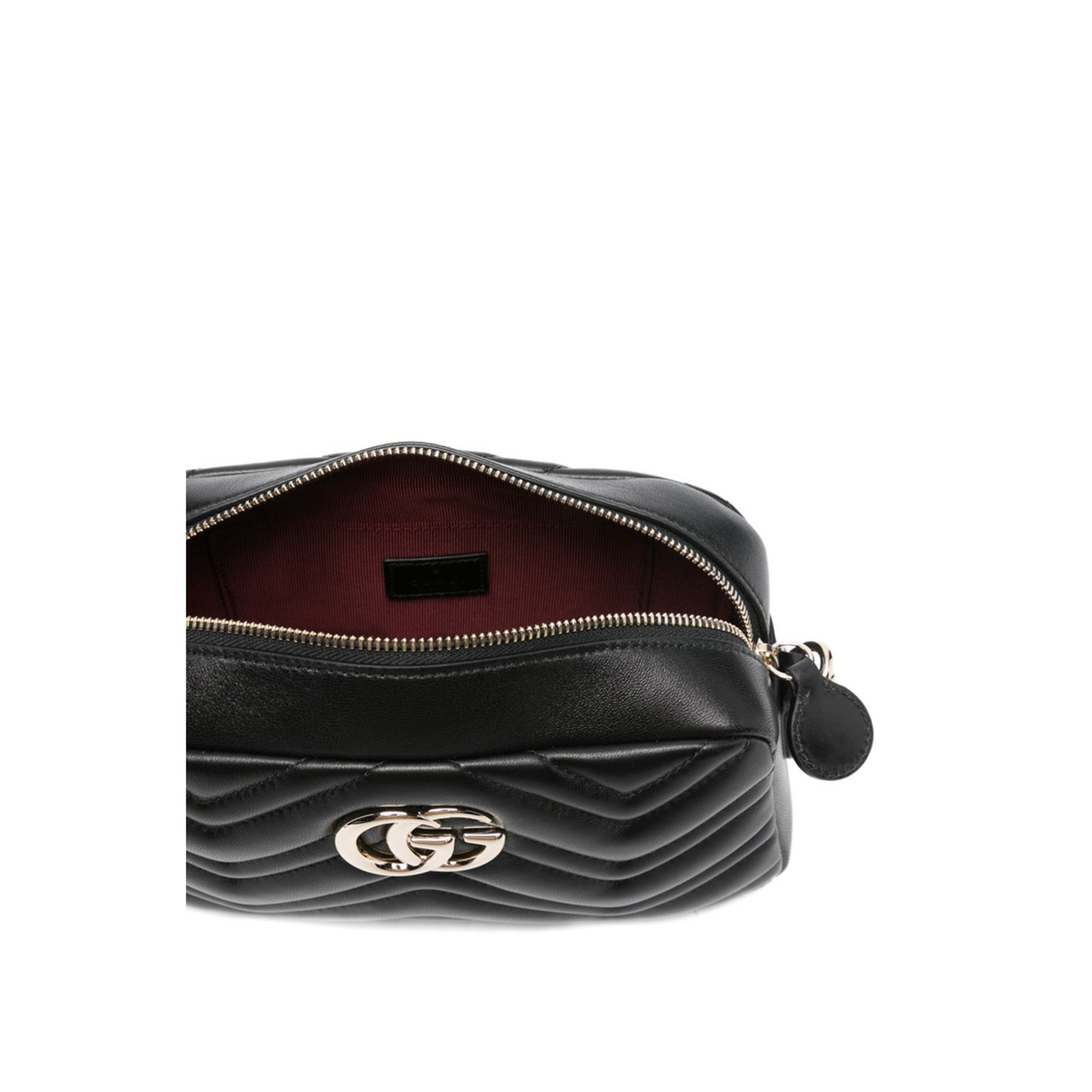 GG Marmont Small Matelassé Leather Camera Bag - Black