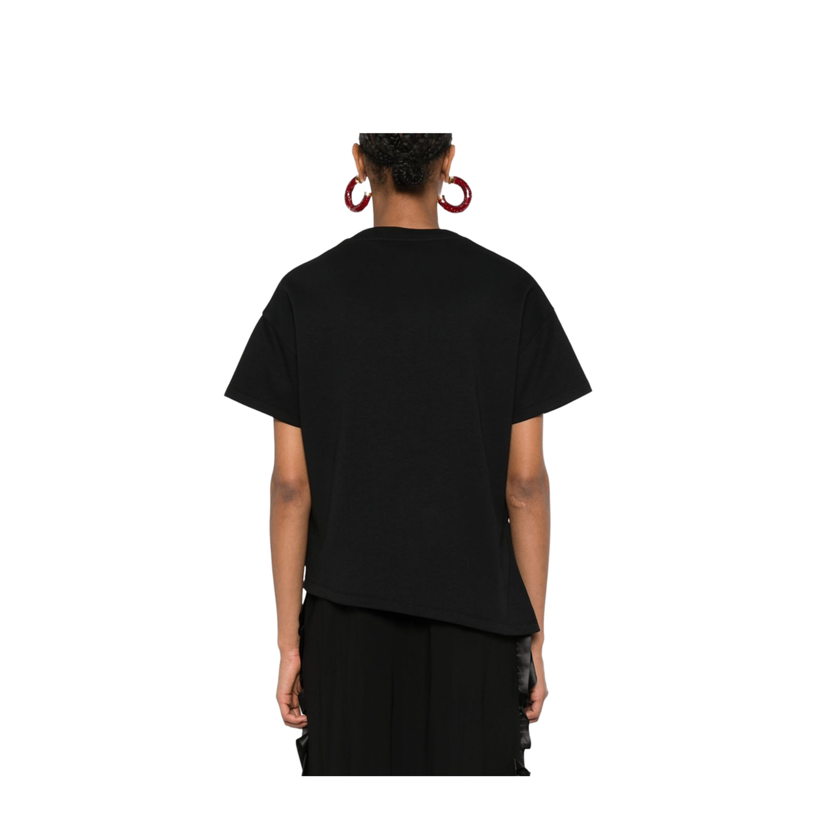 Asymmetric T-Shirt in Cotton Blend Black