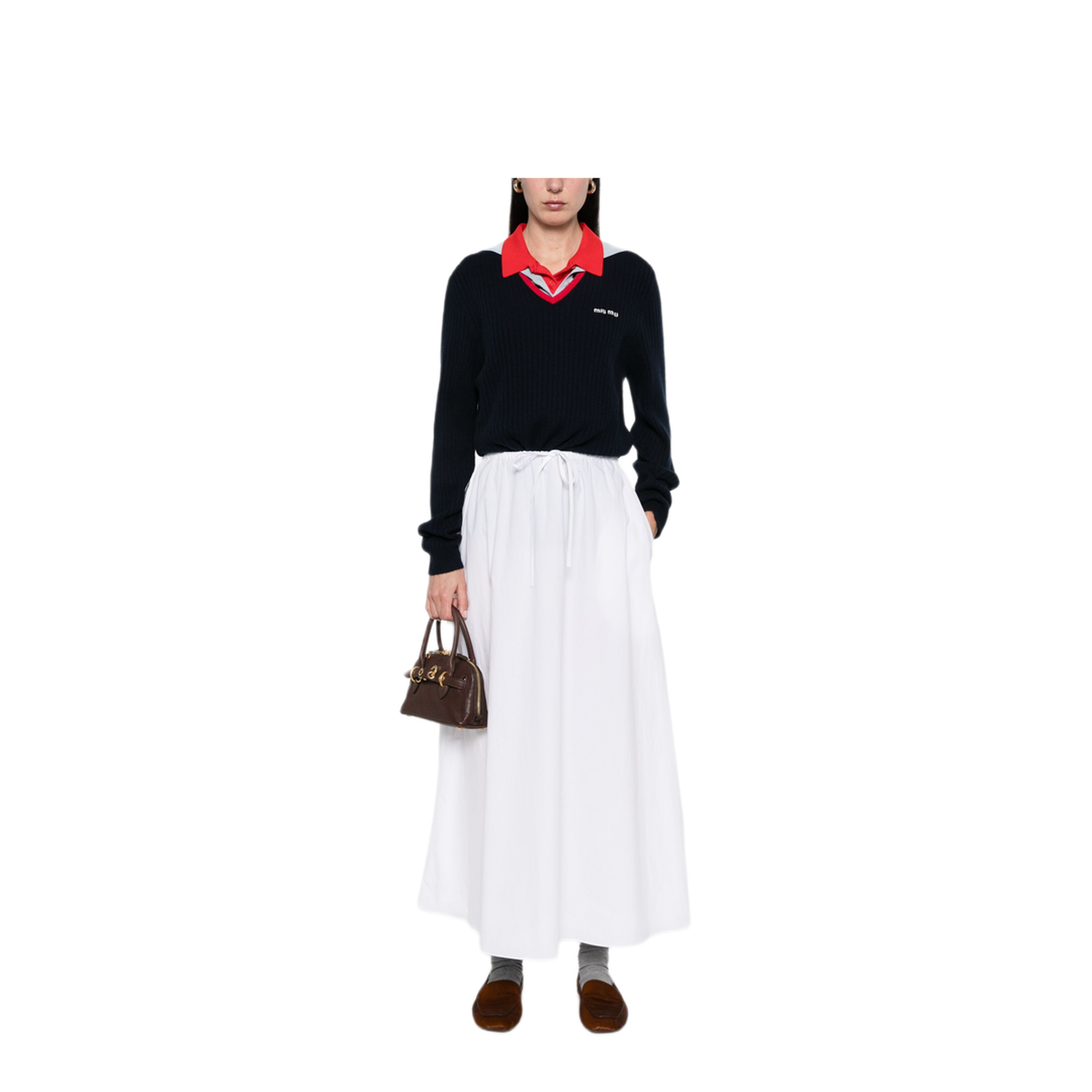 MAYFEYR - Miu Miu - V Neck Cashmere Sweater - MMLA33SOOO1580F059F