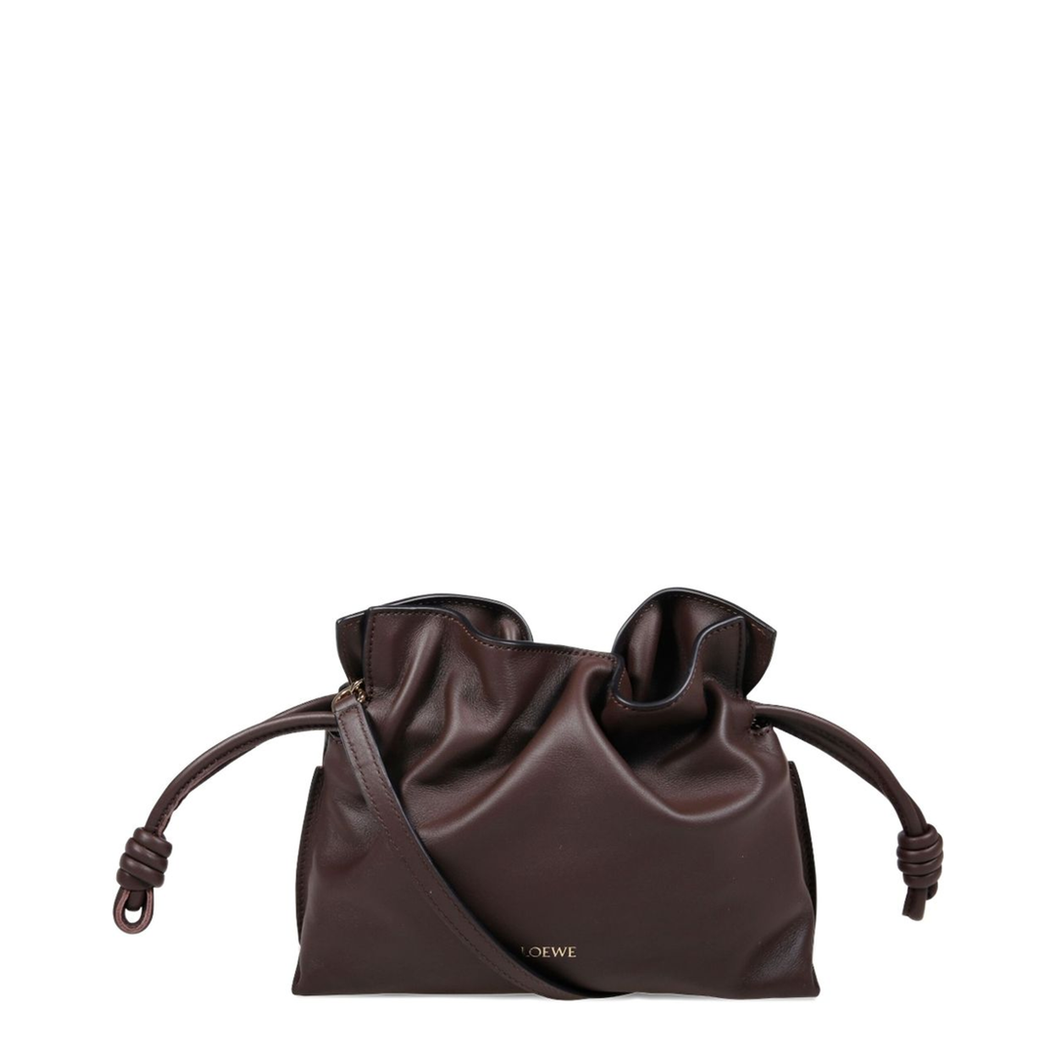 Flamenco Mini Leather Clutch Bags - Chocolate