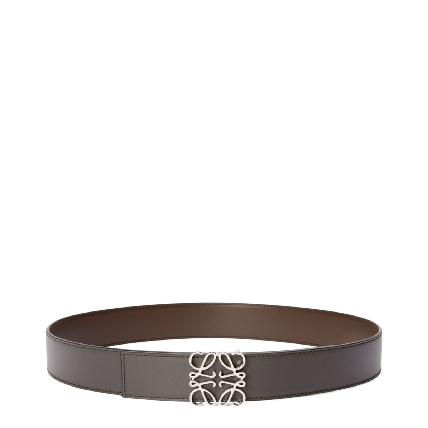 Reversible Anagram Belt in Smooth Calfskin Grey