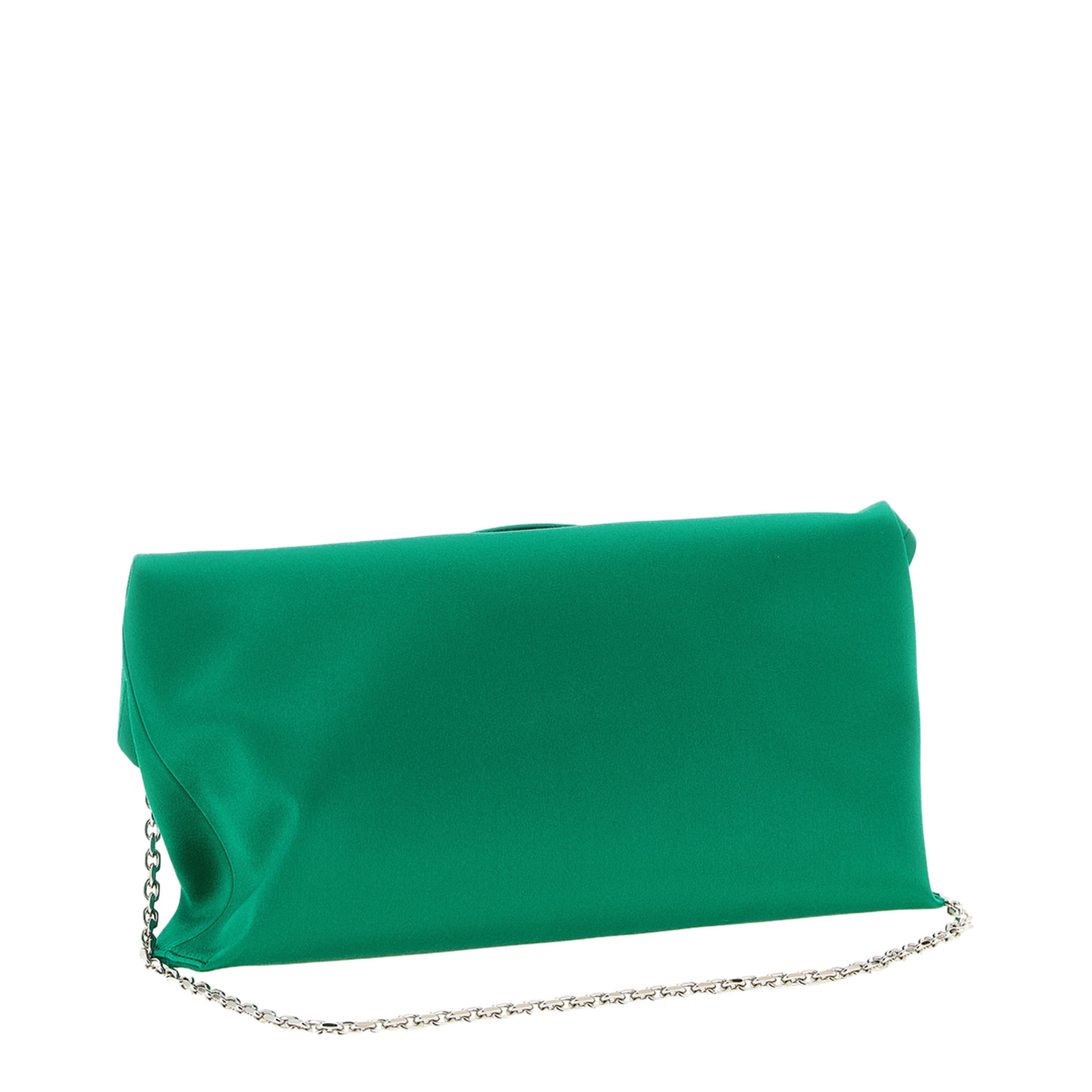 Trompette Clutch Satin Green