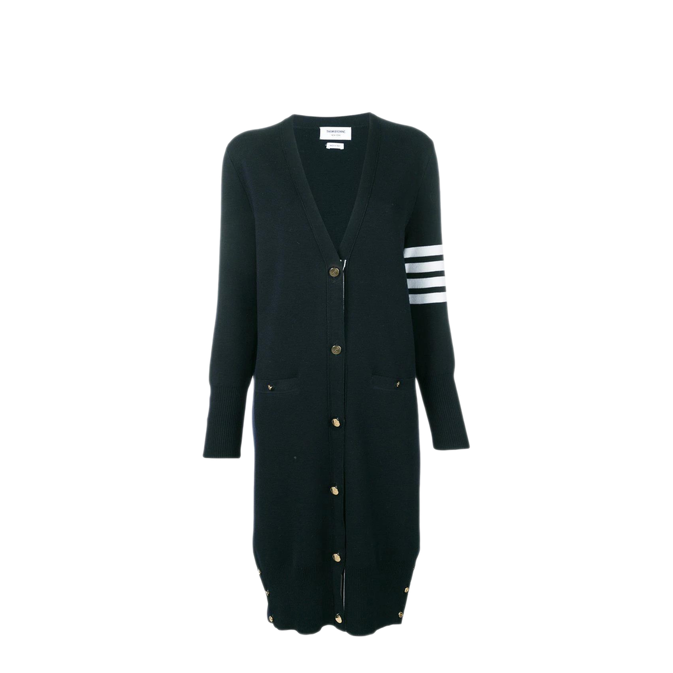 MAYFEYR - Thom Browne - Milano Stitch Long V Neck Cardigan In Fine Merino Wool - FKC289A00014415