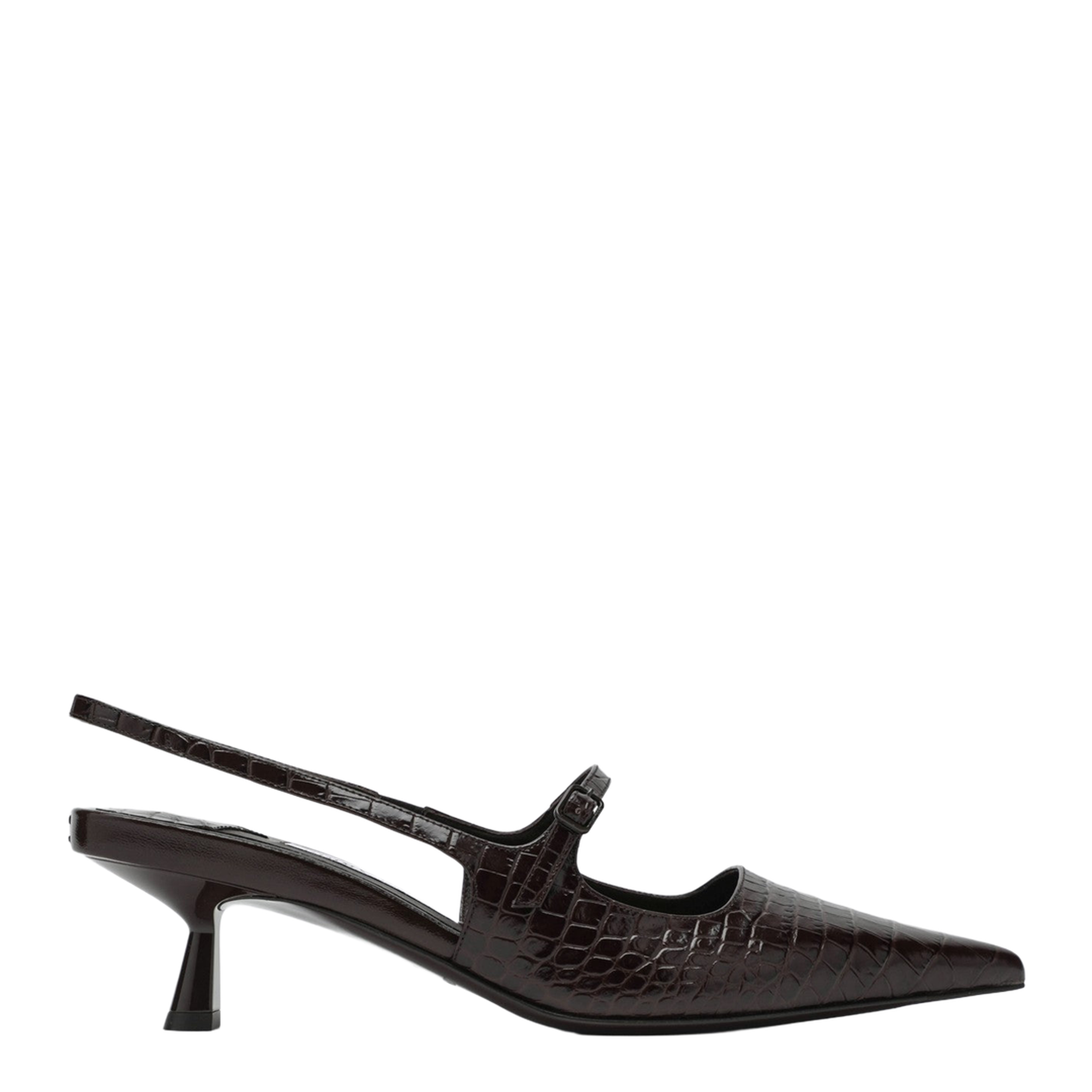 Brown Crocodile Effect Neckline