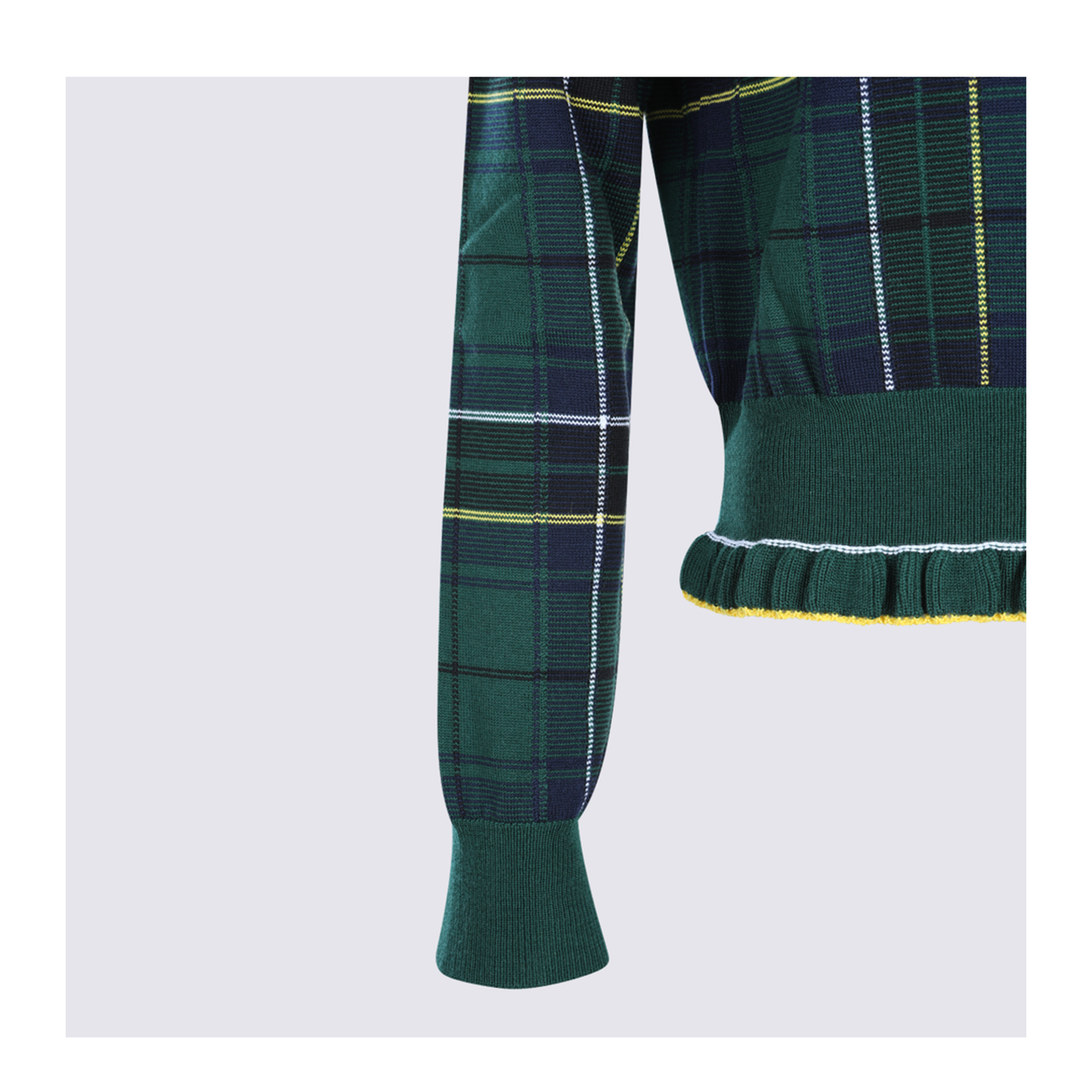Wool Tartan Jumper Dark Green Blue