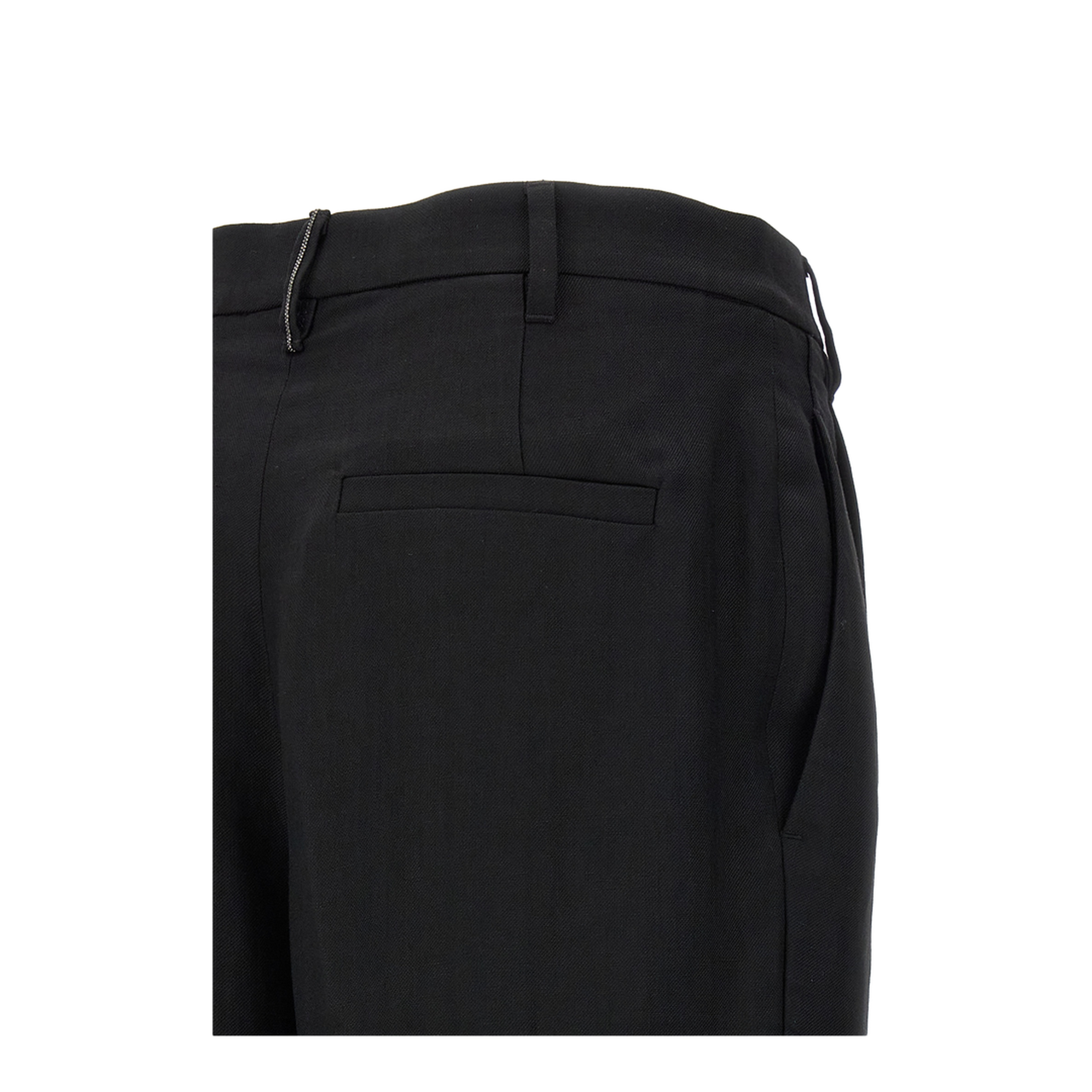 Slouchy Trousers in Viscose and Linen Fluid Twill with Moniline