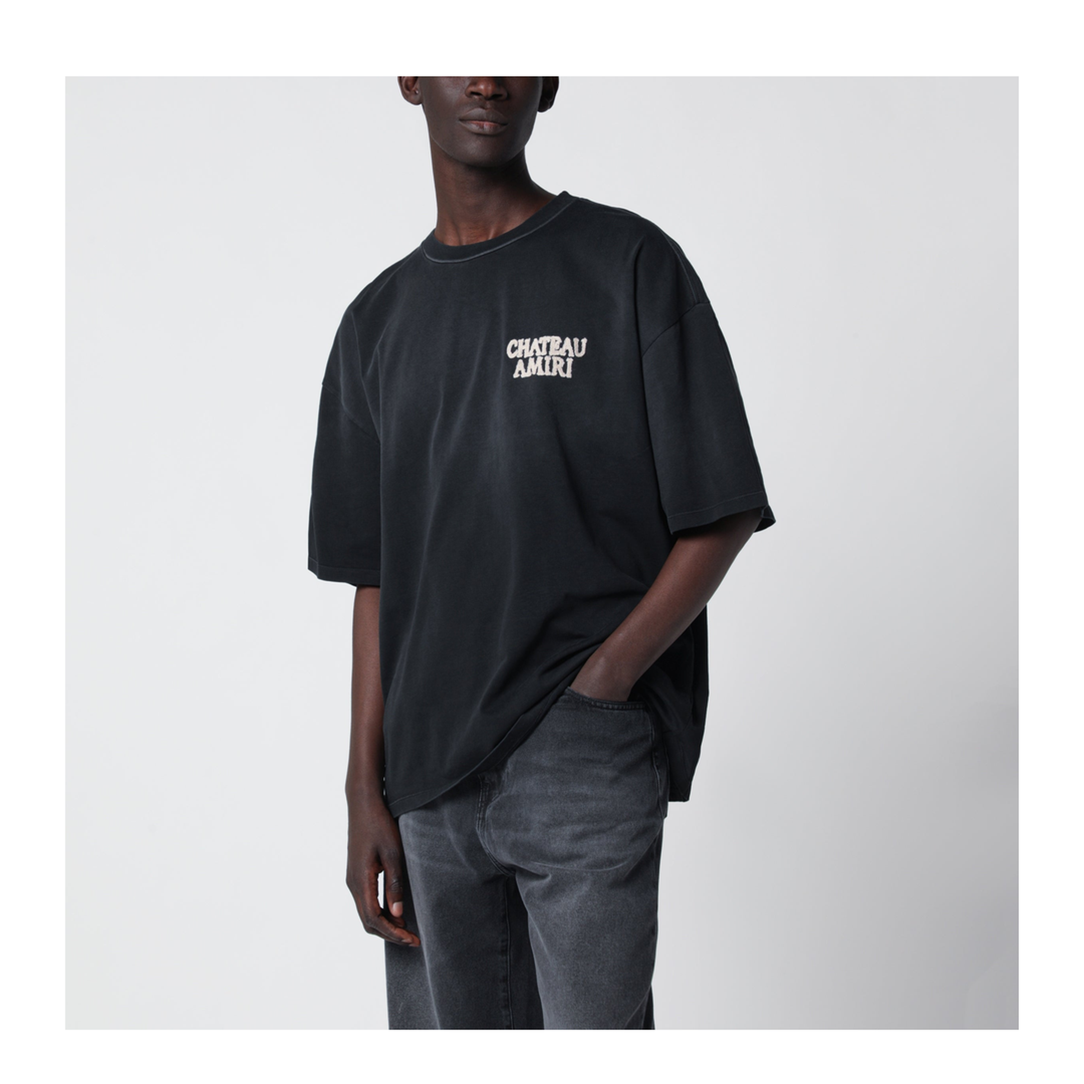 Black T-Shirt With Chateau Logo