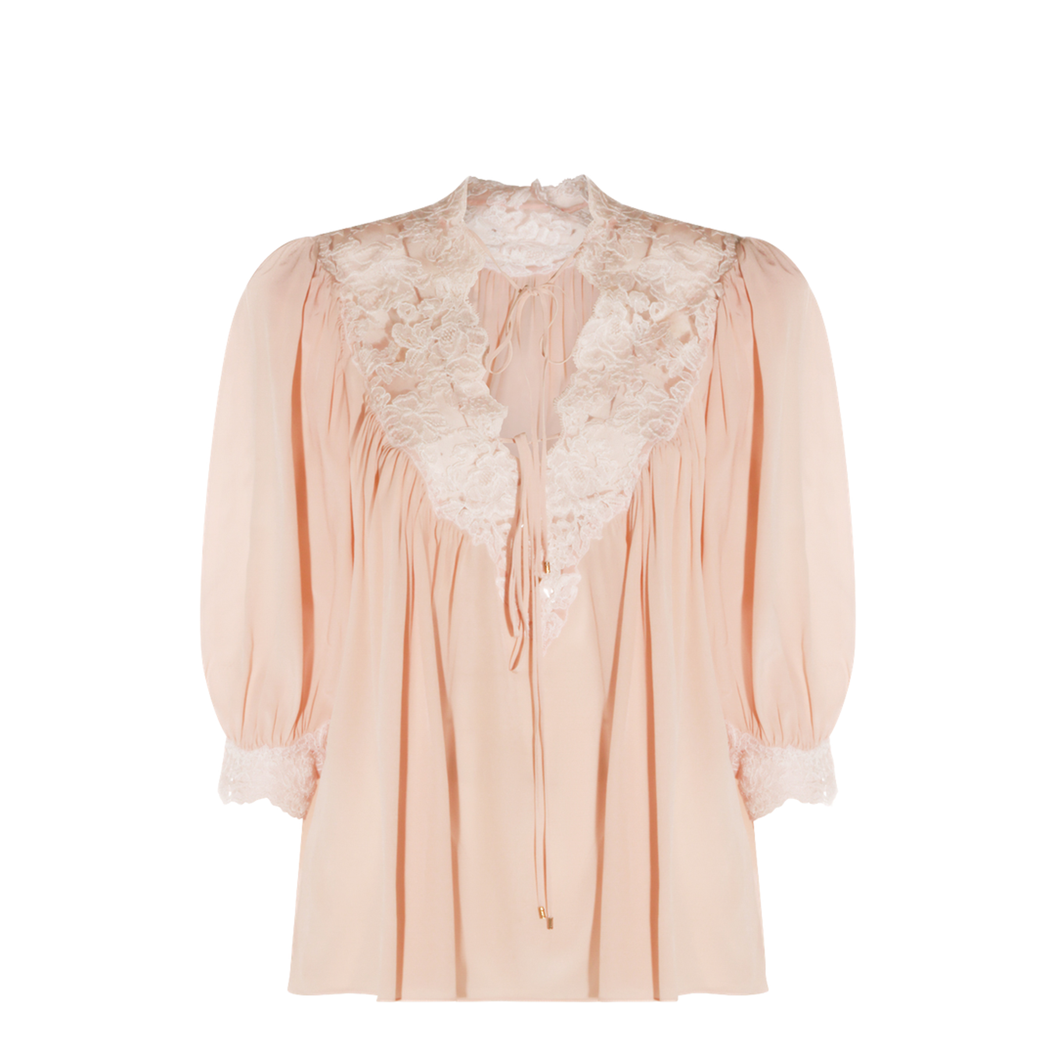 Silk Blouse With Lace Details