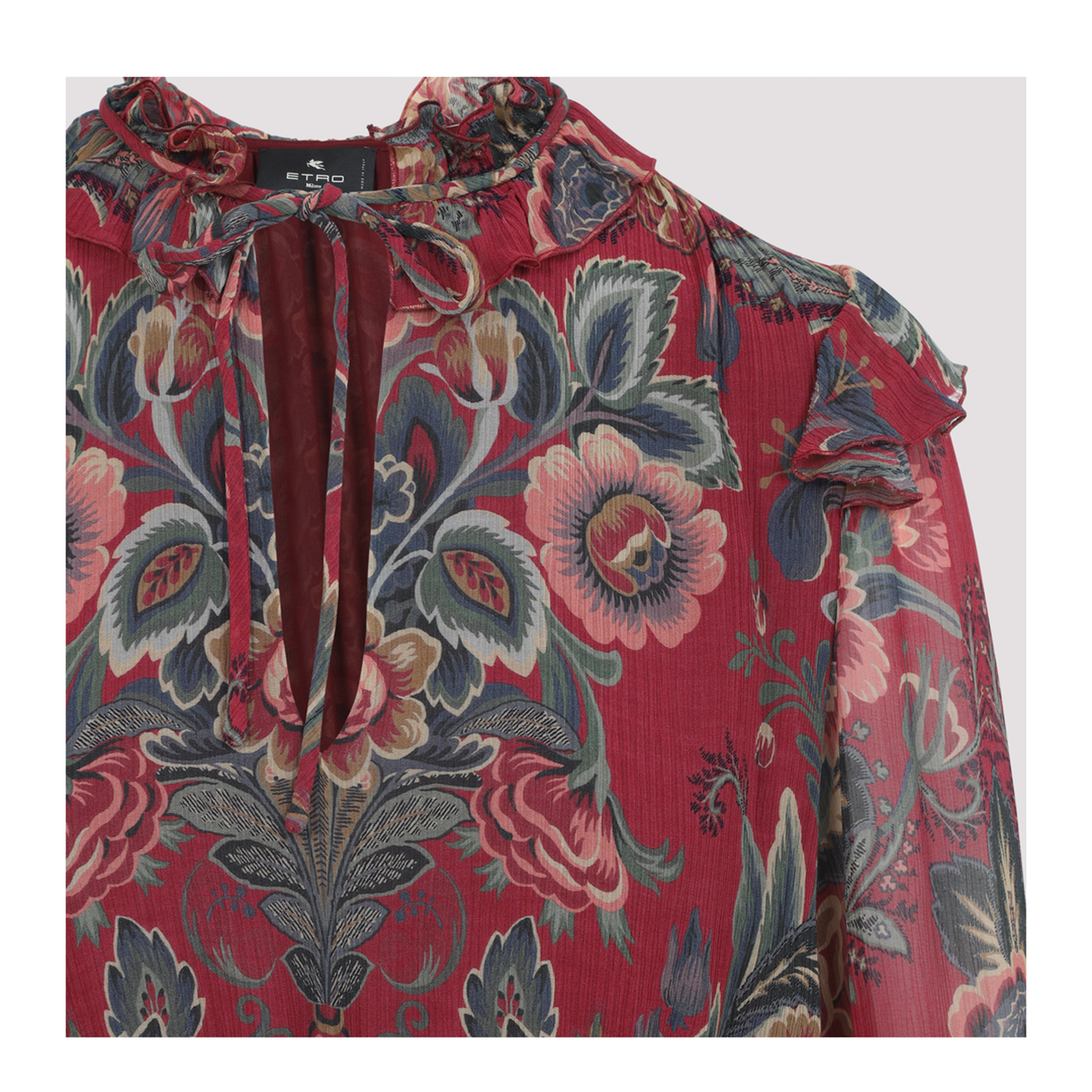 Silk Blend Mini Dress Red