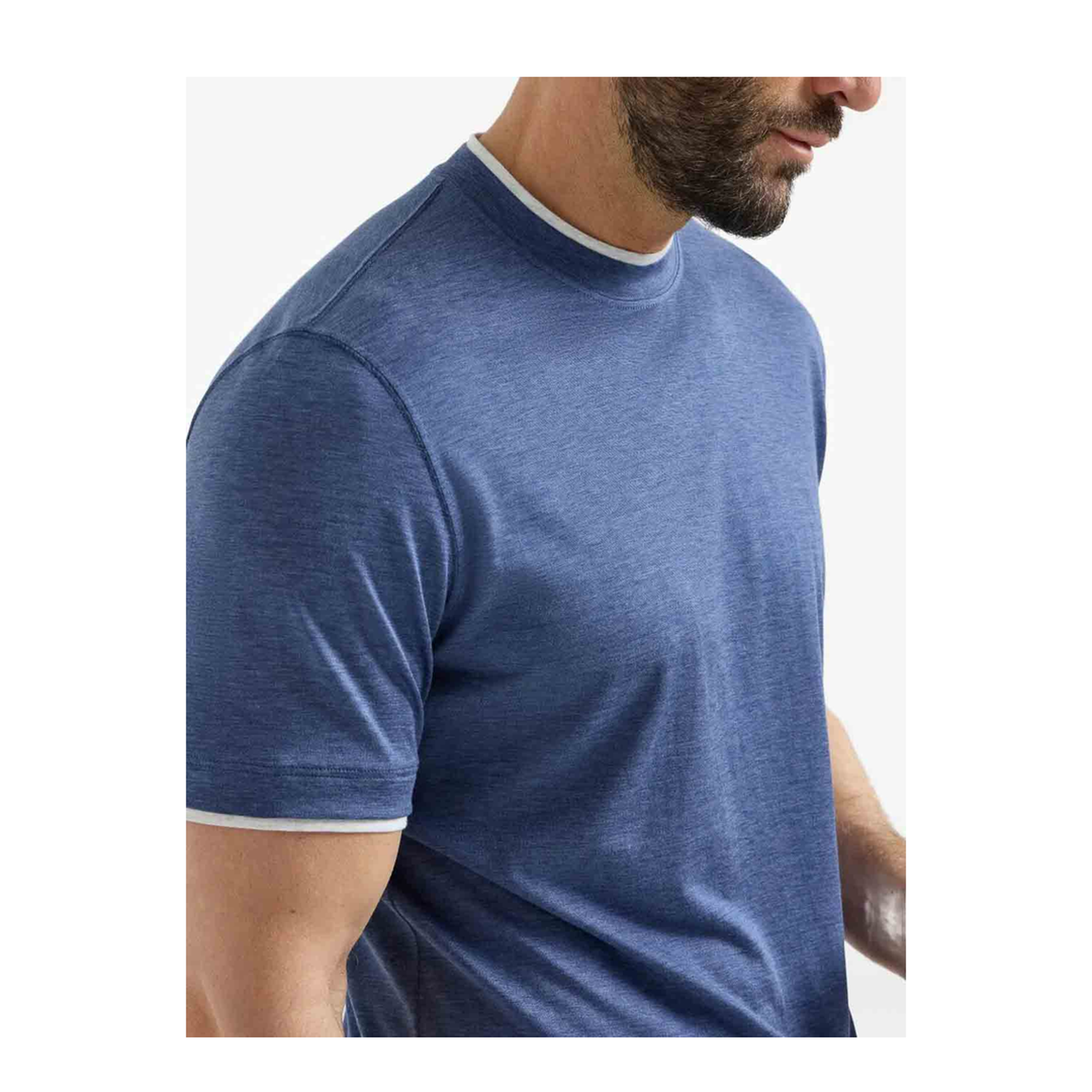 Crew Neck Short Sleeve T-Shirt Blue