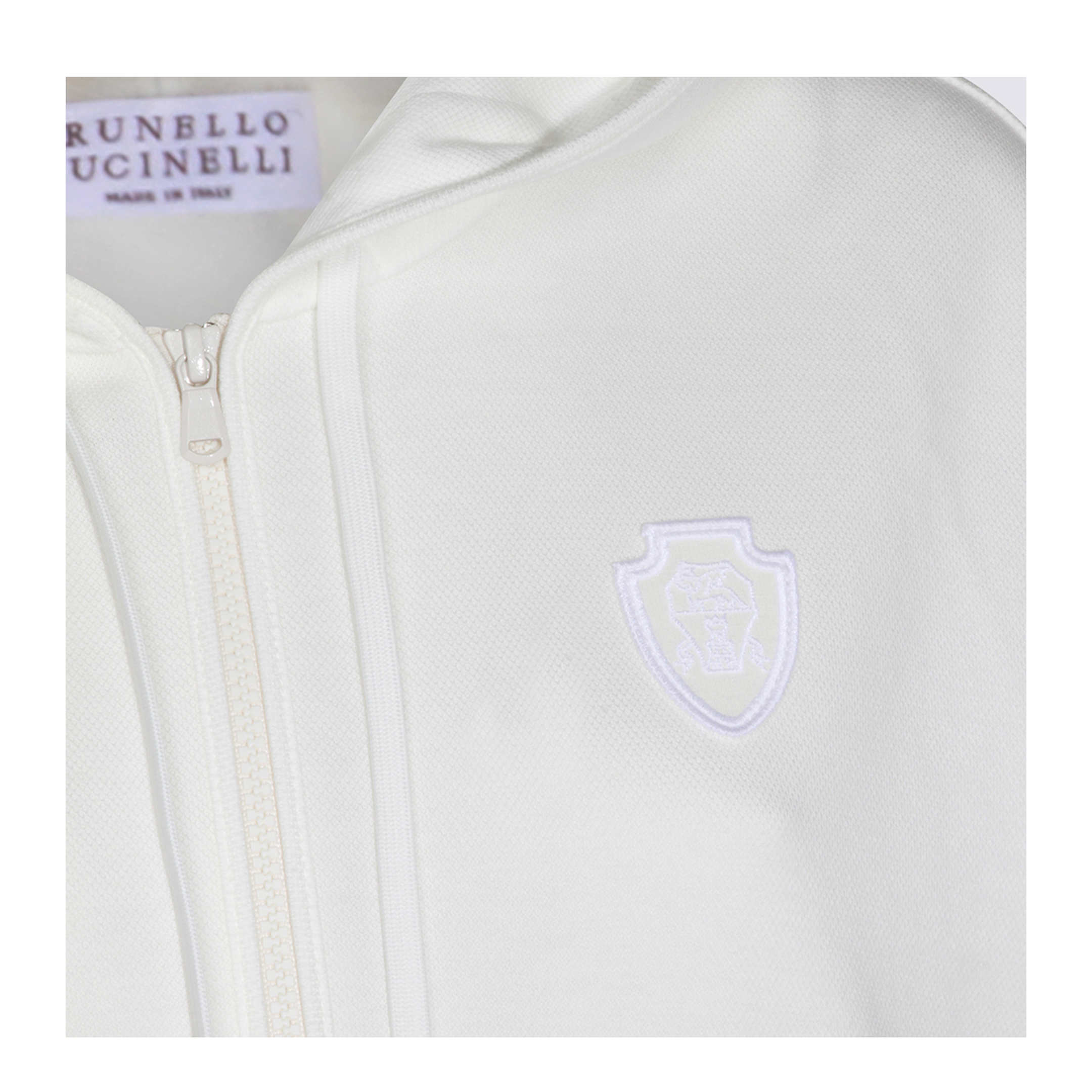 Hooded Zip-Up Sweatshirt in Technical Cotton Jersey