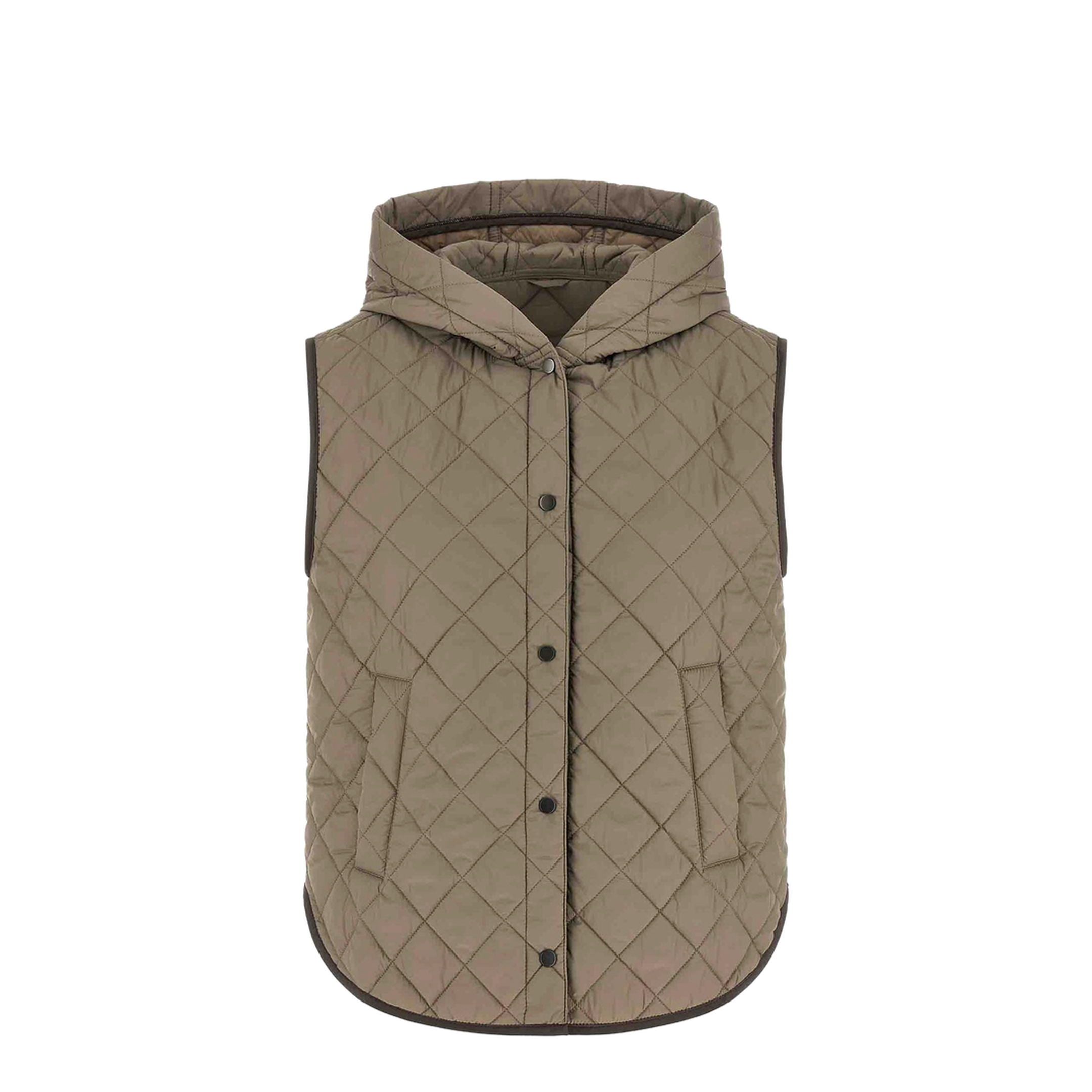 Women's Quilted Vest Gilet Gray