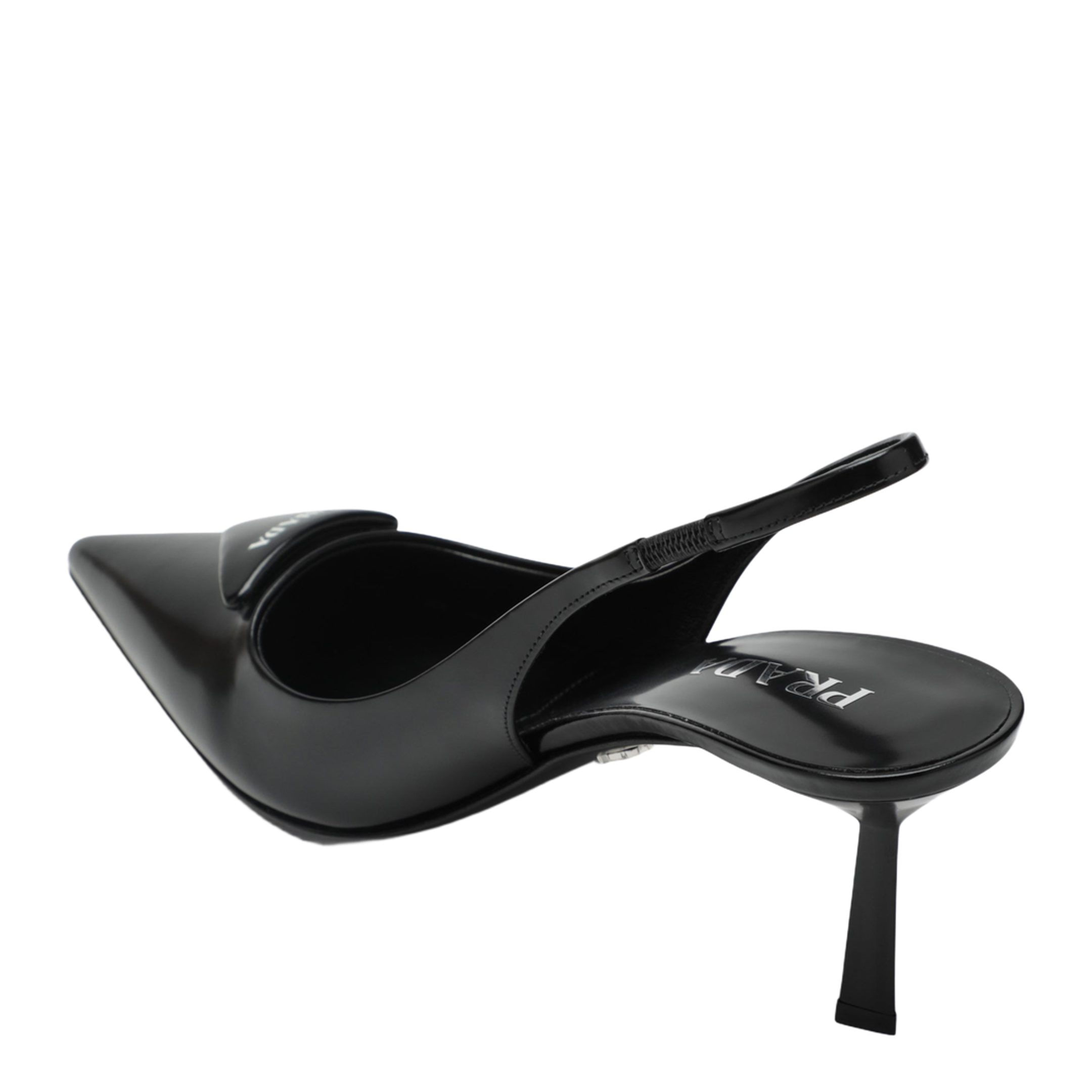 MAYFEYR - Prada - Slingback Pumps In Black Brushed Leather - 1I901MDD75055F0002
