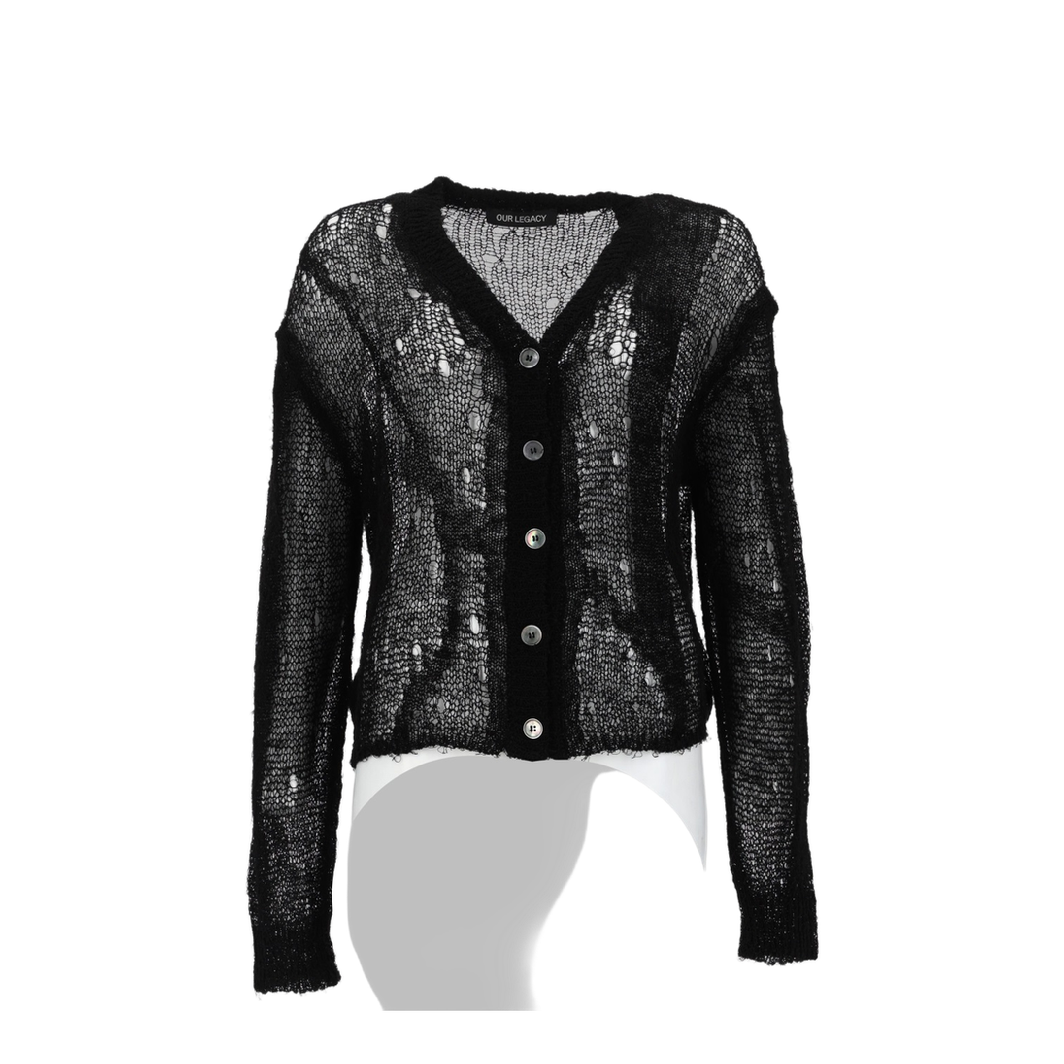 MAYFEYR - Our Legacy - Cardigan Academy - W2263ABBLACKRAGGEDOPENLINEN