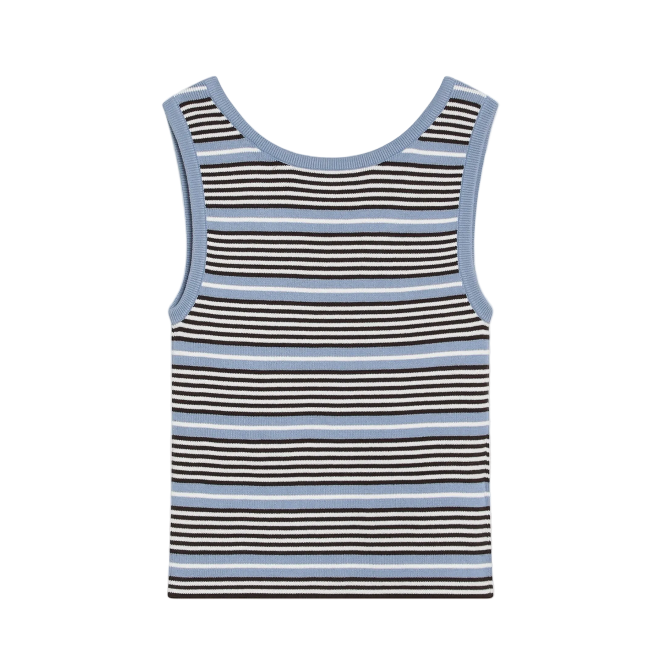 Light Blue and White Striped Tank Top